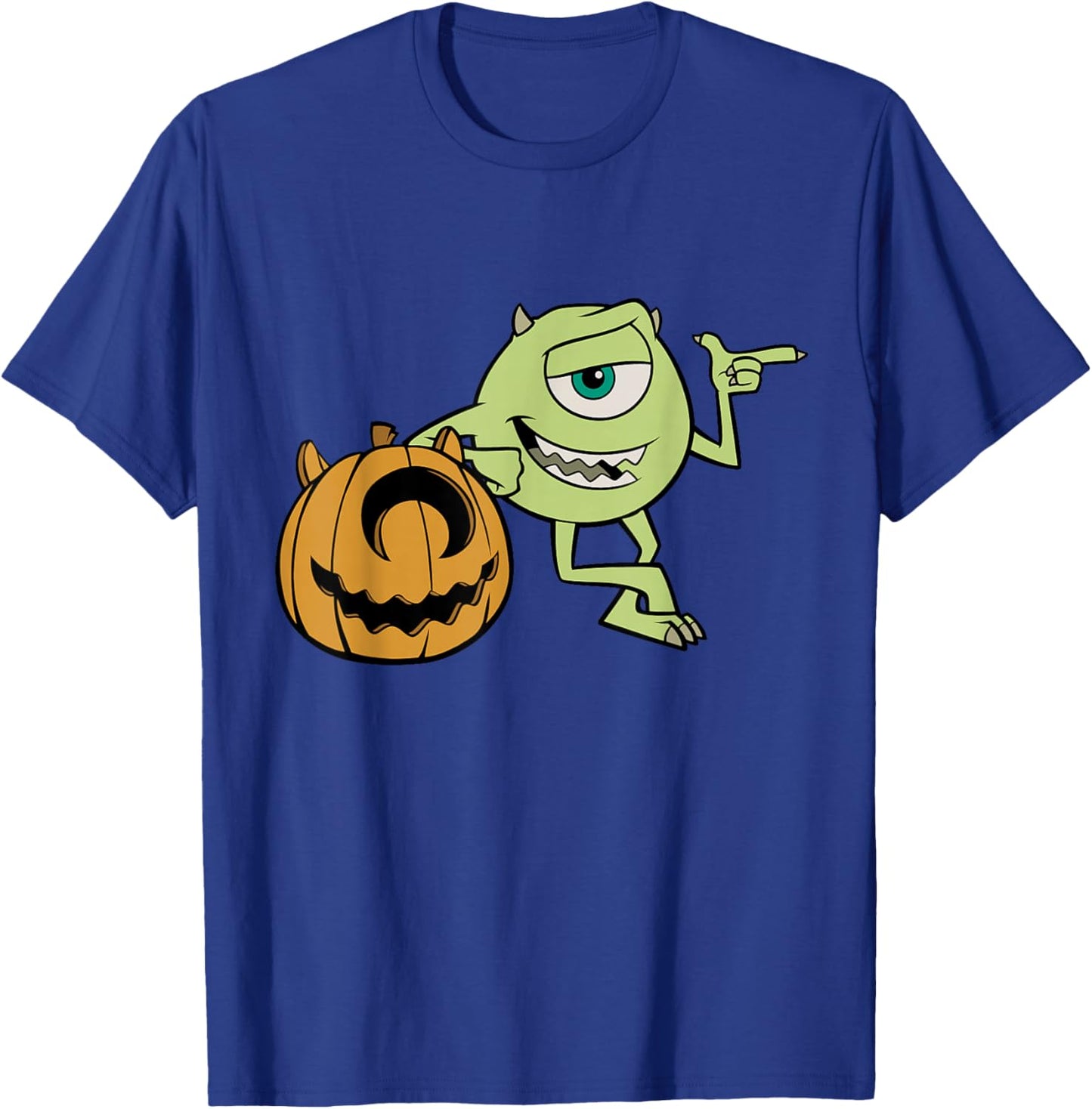 Disney Pixar Mike Halloween Pumpkin Pose T-Shirt - T-Shirt | Royal