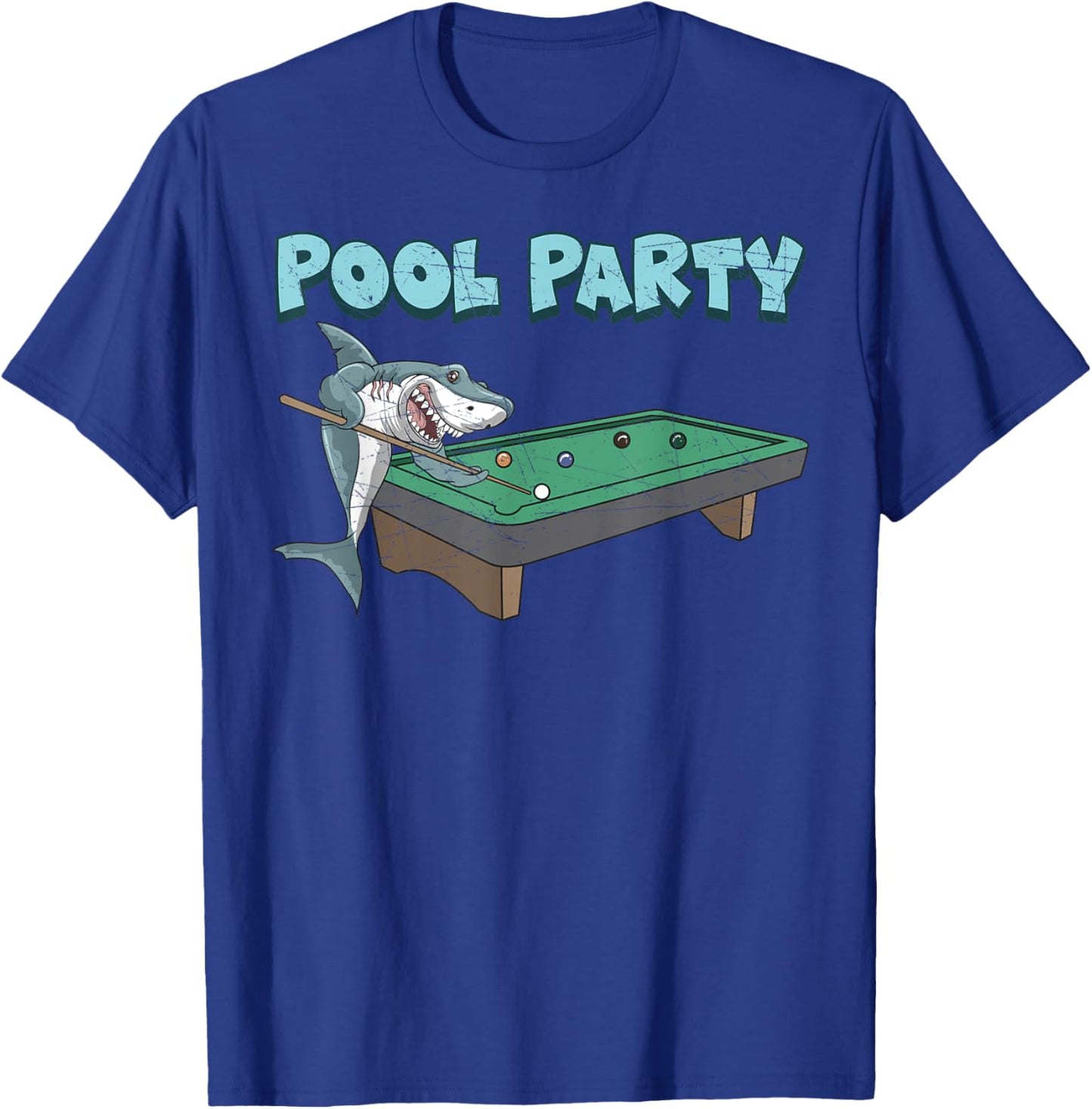 Shark Pool Party Game Billiards Summer Beach Pool Player Men Women Kids T-Shirt - T-Shirt | Royal
