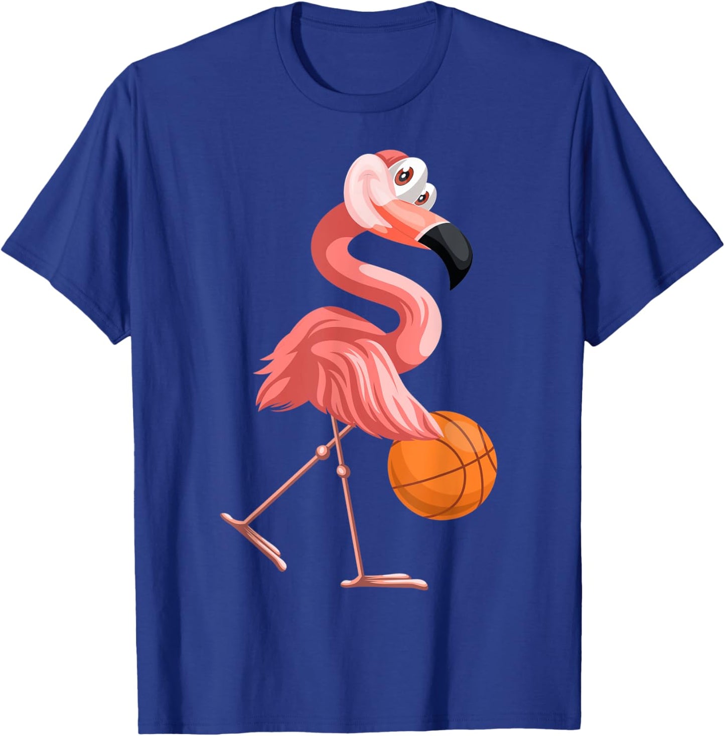 Funny Flamingo Playing Basketball Flamingo Basketball T-Shirt - T-Shirt | Royal