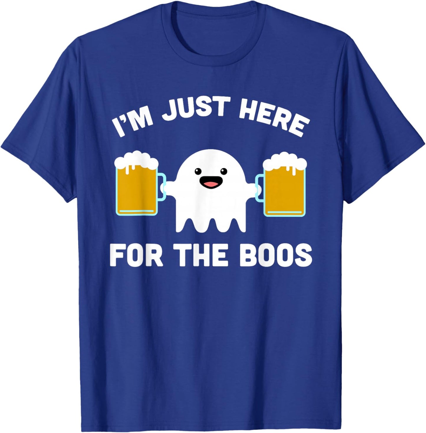 Bartender Halloween Costume Funny Ghost Here For The Boos T-Shirt - T-Shirt | Royal