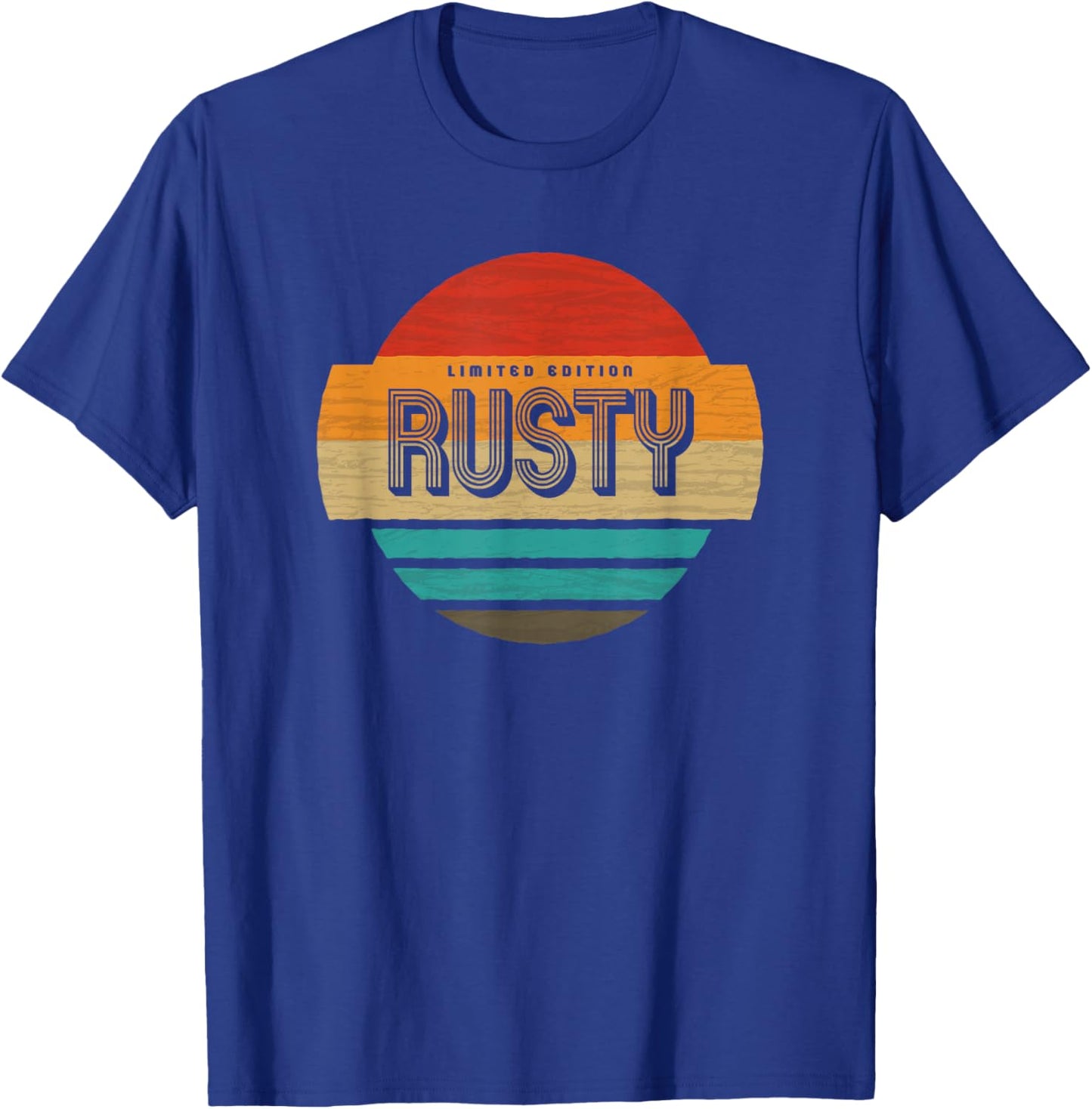 Rusty Name Retro Vintage Sunset Limited Edition T-Shirt - T-Shirt | Royal