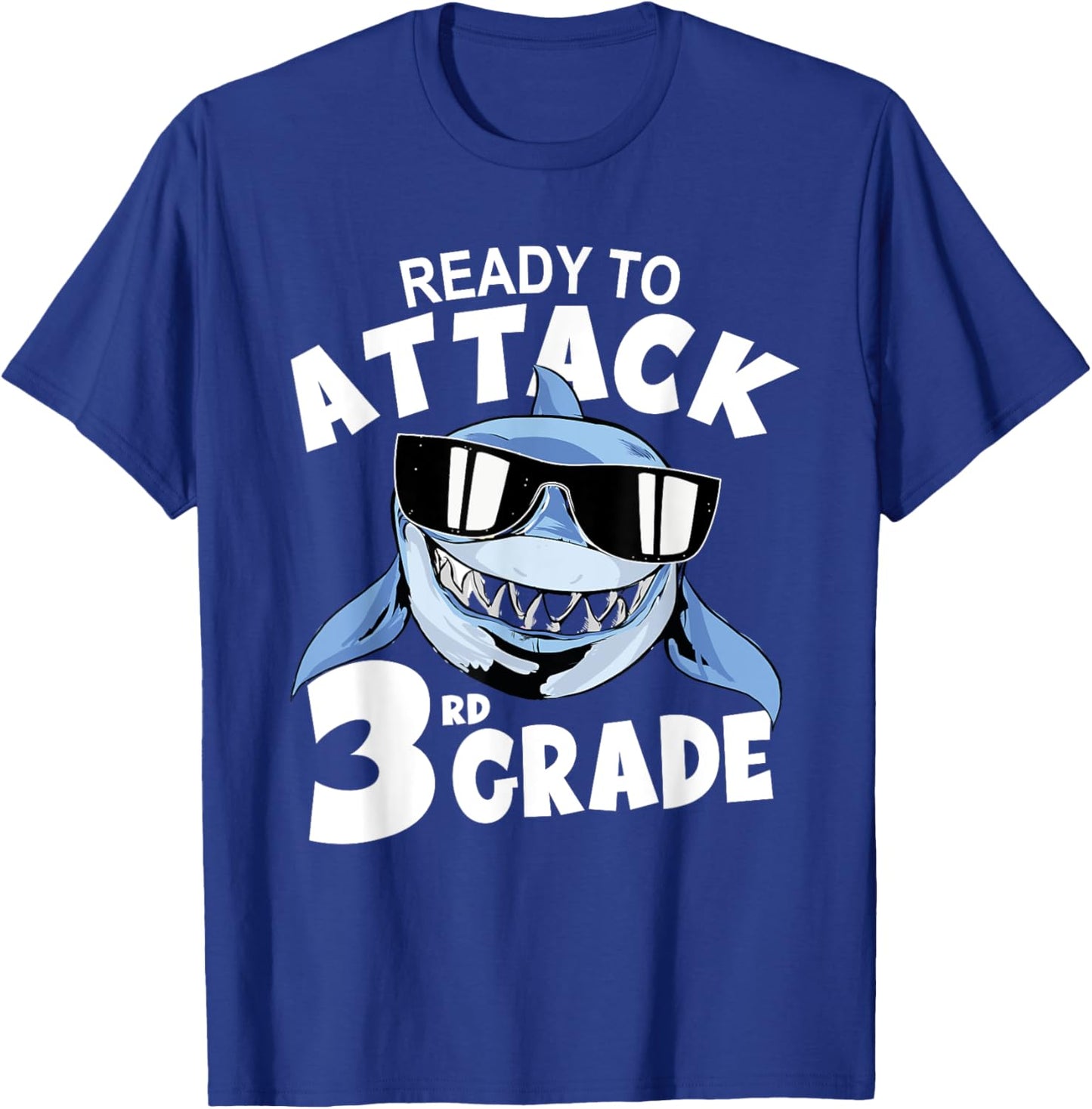 Ready to Attack 3rd Grade Shark School Boy Back To School T-Shirt - T-Shirt | Royal