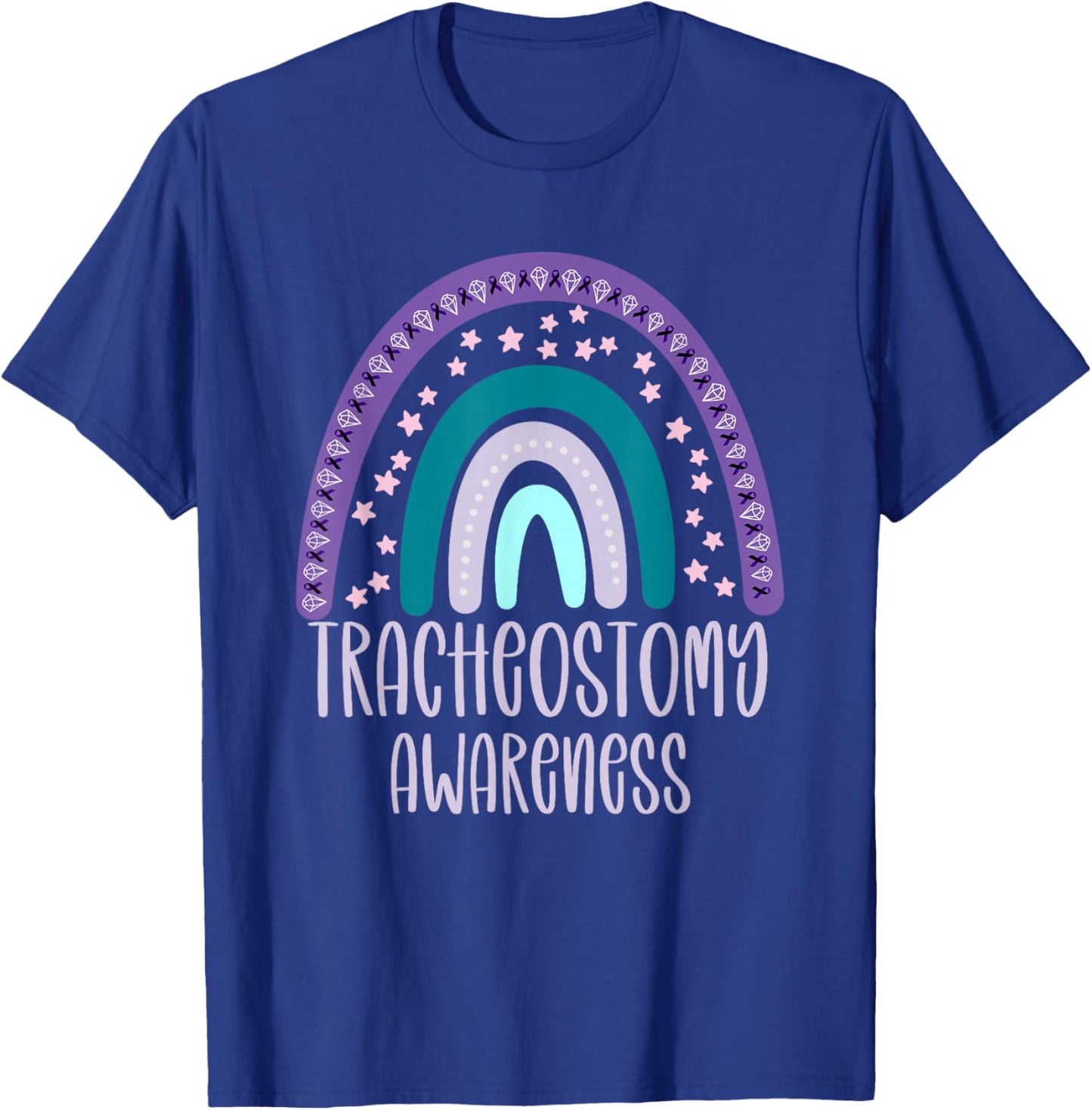 Tracheostomy Awareness Trach Awareness Rainbow T-Shirt - T-Shirt | Royal
