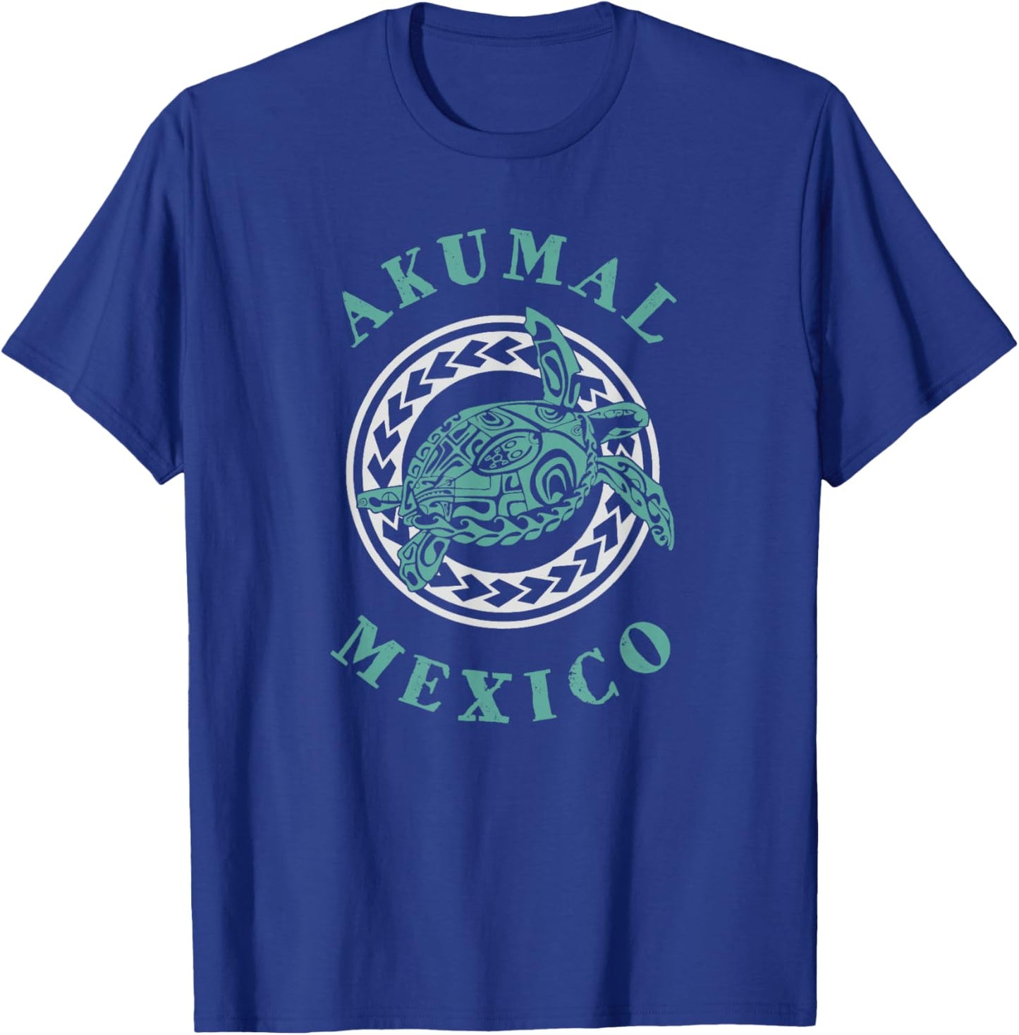 Akumal Mexico Tribal Tattoo Sea Turtle T-Shirt - T-Shirt | Royal