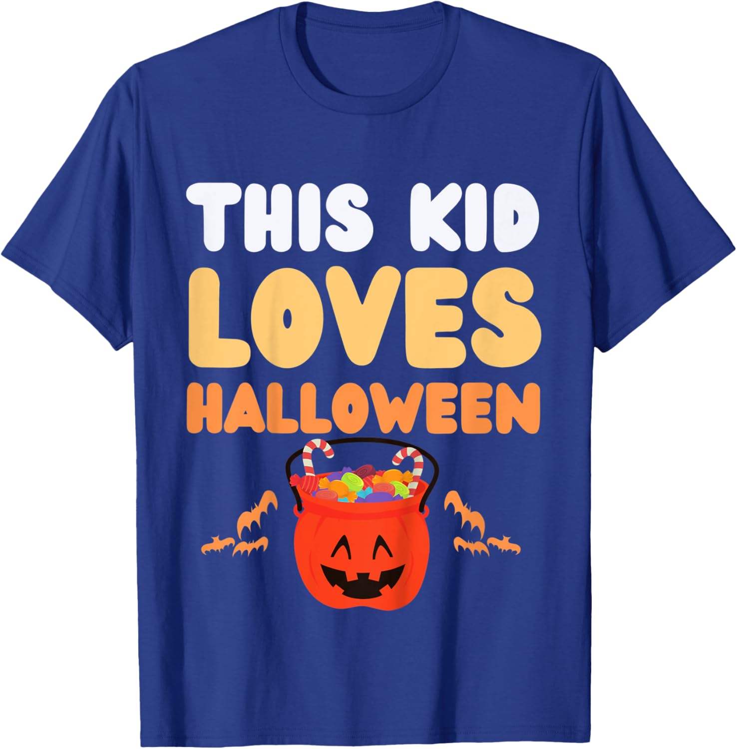 Kids This Kid Loves Halloween Fun Novelty Kids Funny Holidays T-Shirt - T-Shirt | Royal