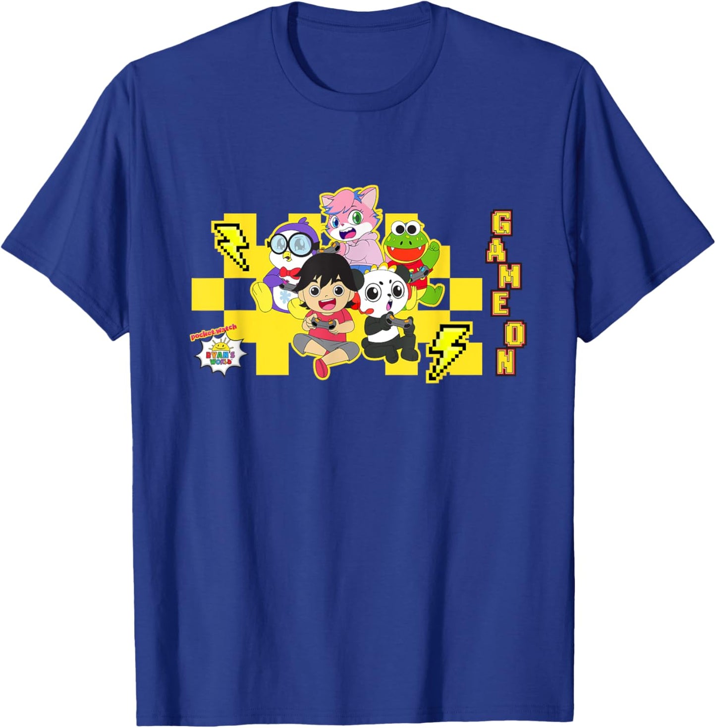 RYAN'S WORLD Game On - -Kids & Adults - Black - Small T-Shirt - T-Shirt | Royal