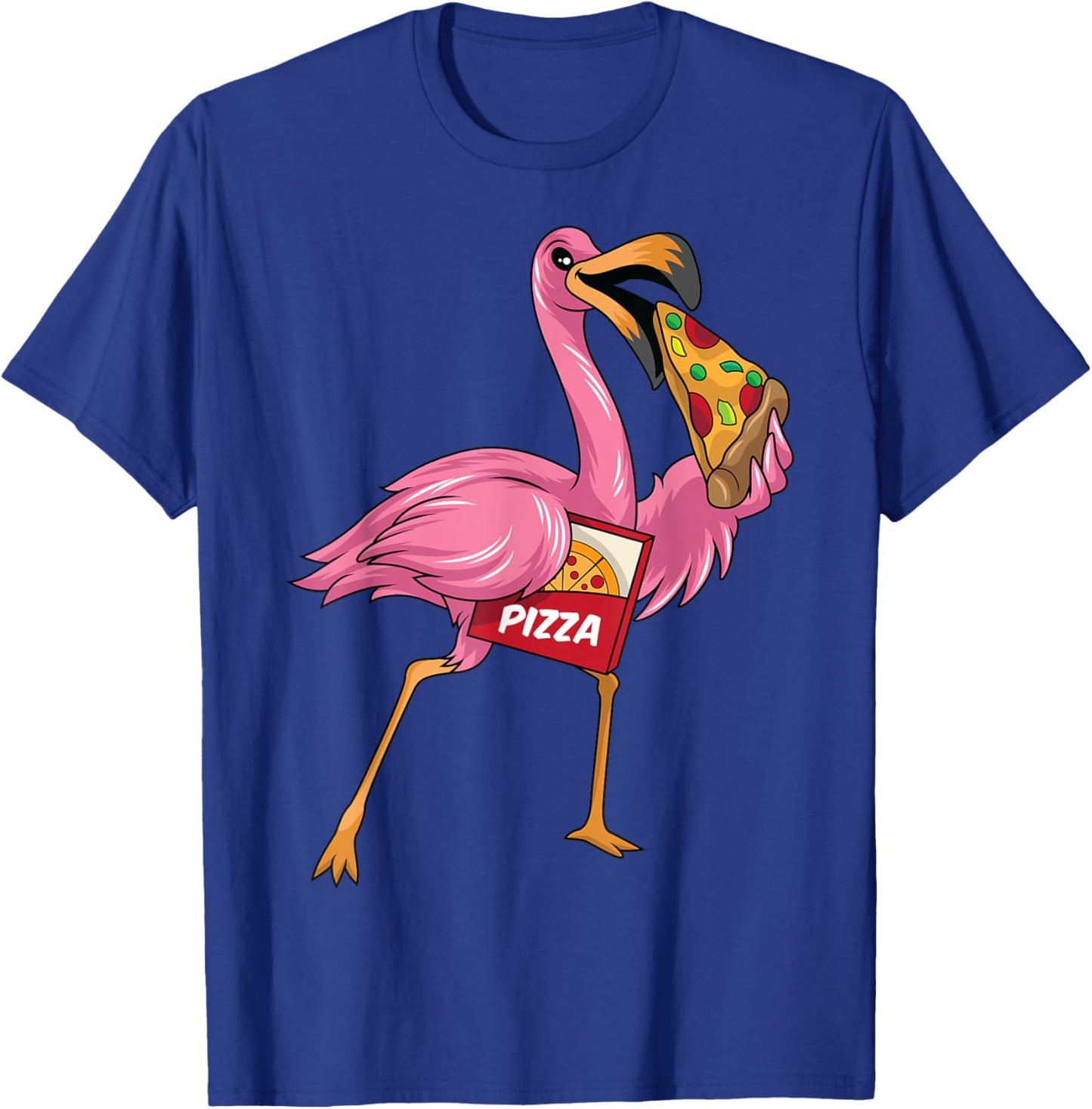 Flamingo And Pizza Flamingo Eating Pizza Flamingo Pizza T-Shirt - T-Shirt | Royal