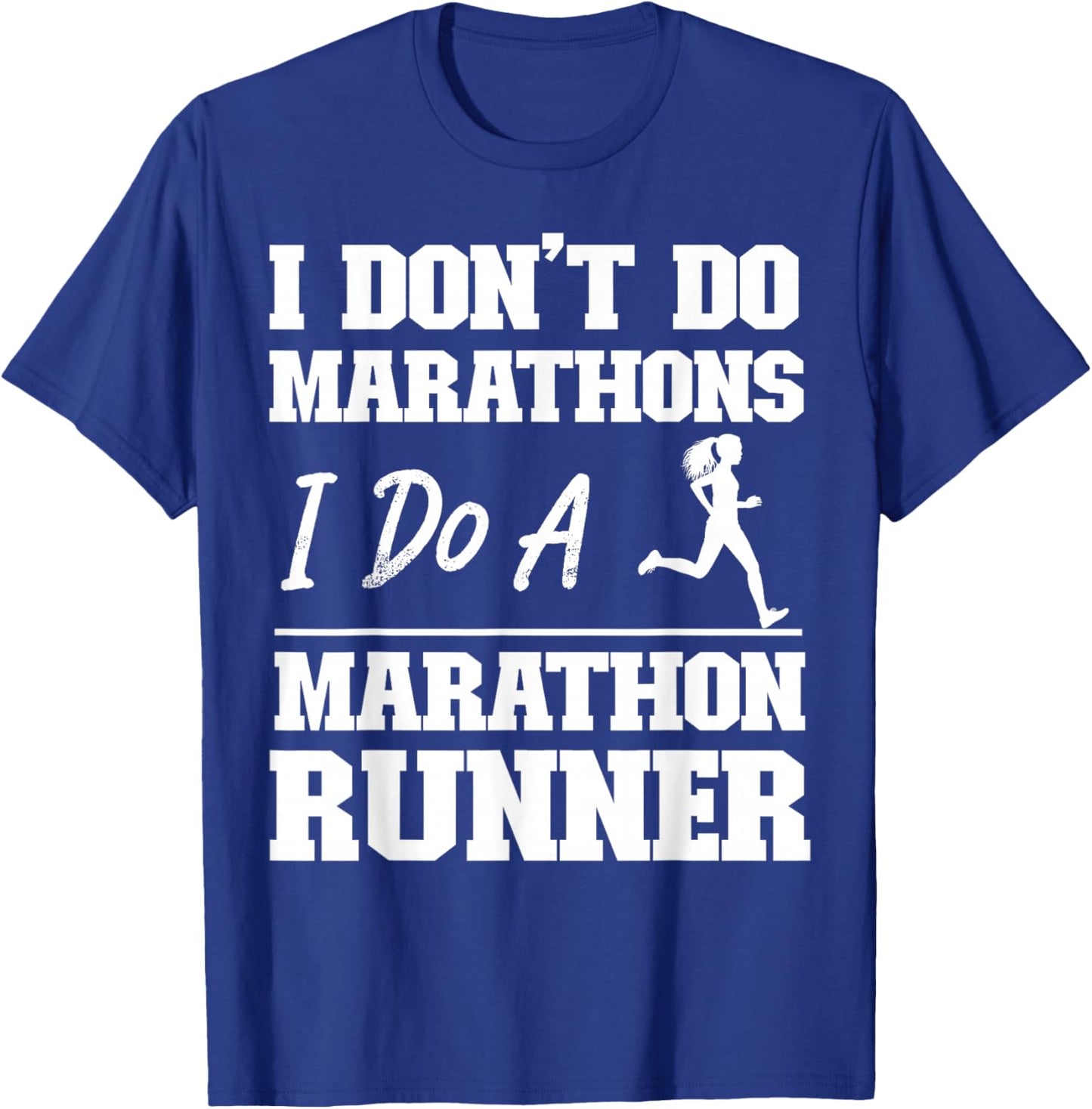 Funny Running Jogging Jogger HS0 -Adult Black Cotton Blend Short Sleeve Small Running Half Marathon T-Shirt - T-Shirt | Royal