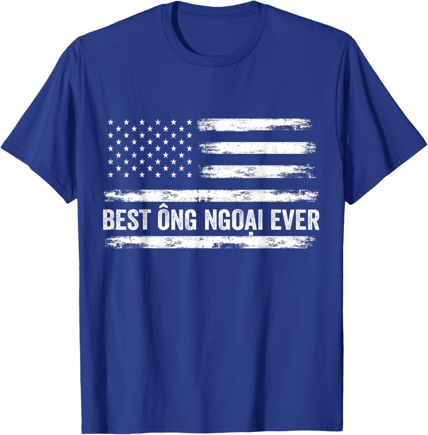World's Best Ong Ngoai Ever - USA Flag Vietnamese Grandpa Kids Men T-Shirt - T-Shirt | Royal