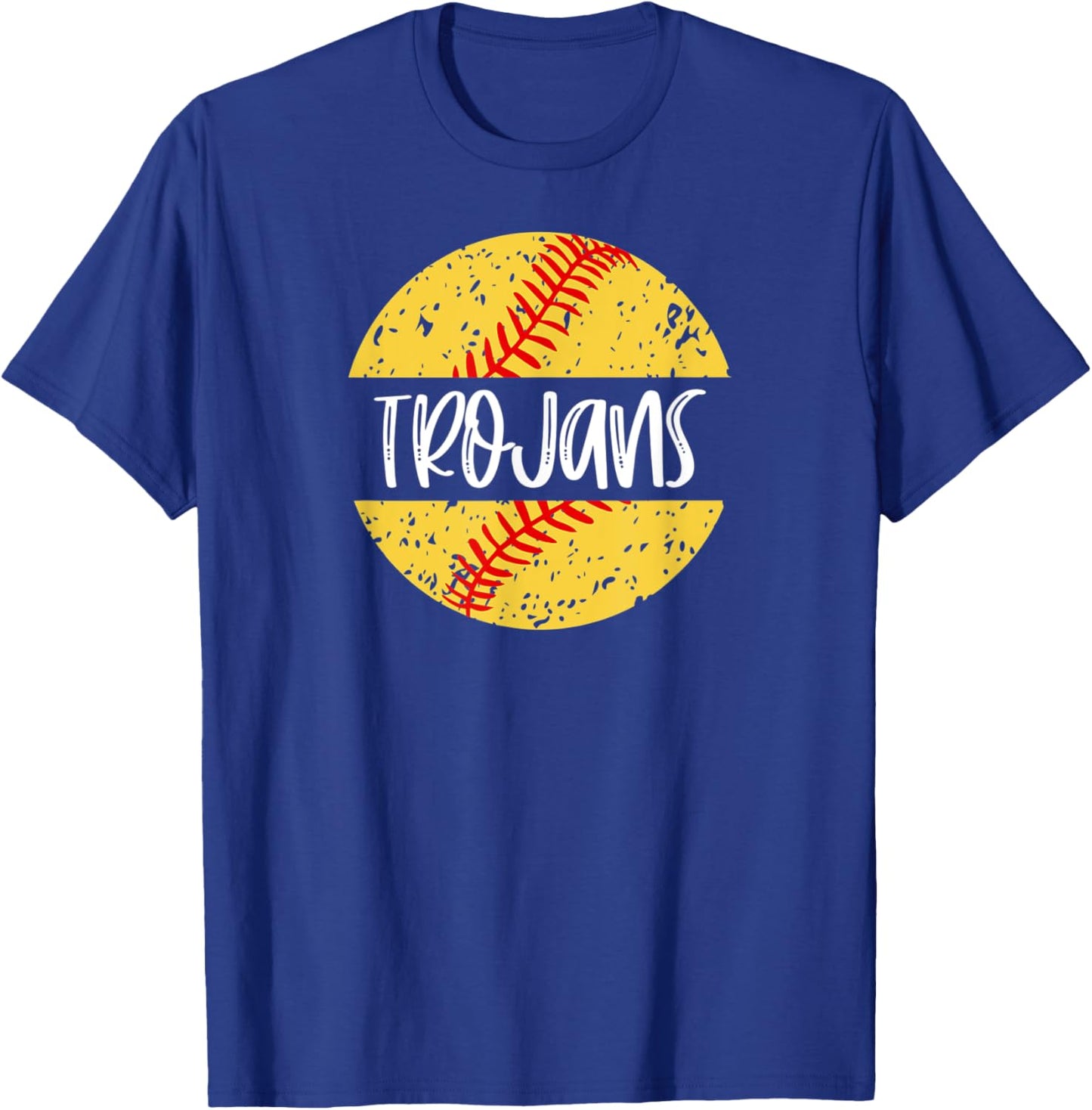 Trojans Softball Team Mascot School Spirit Game Day T-Shirt - T-Shirt | Royal
