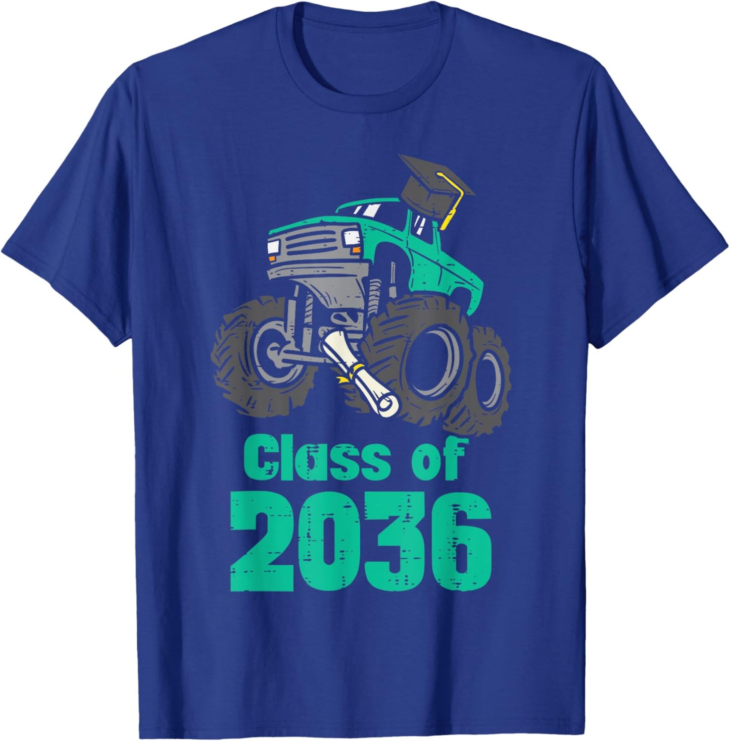 Class Of 2036 Monster Truck First Last Day Grow With Me Boys T-Shirt - T-Shirt | Royal