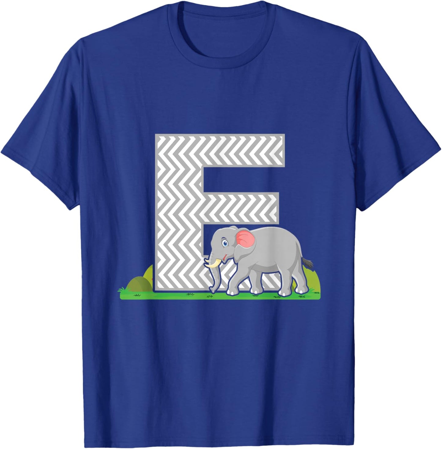 Letter E Elephant Alphabet Last Name Vowel Initials Animals T-Shirt - T-Shirt | Royal