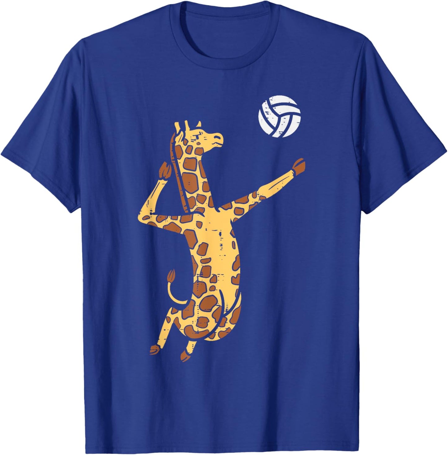 Giraffe Volleyball Spike Serve Player Spiker Boys Men Women T-Shirt - T-Shirt | Royal