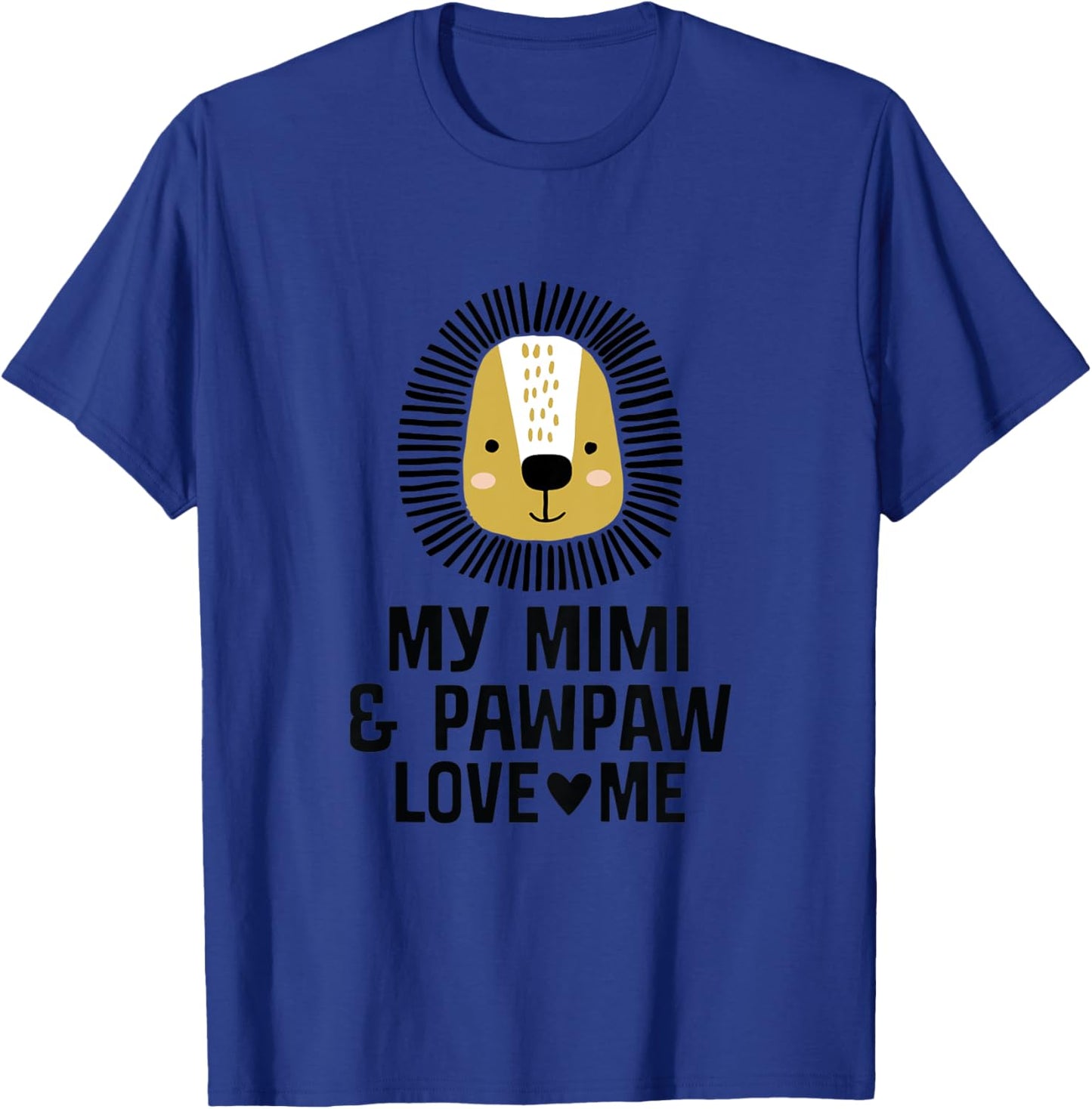 Kids Mimi and Pawpaw Love Me Grandson Boy Lion T-Shirt - T-Shirt | Royal