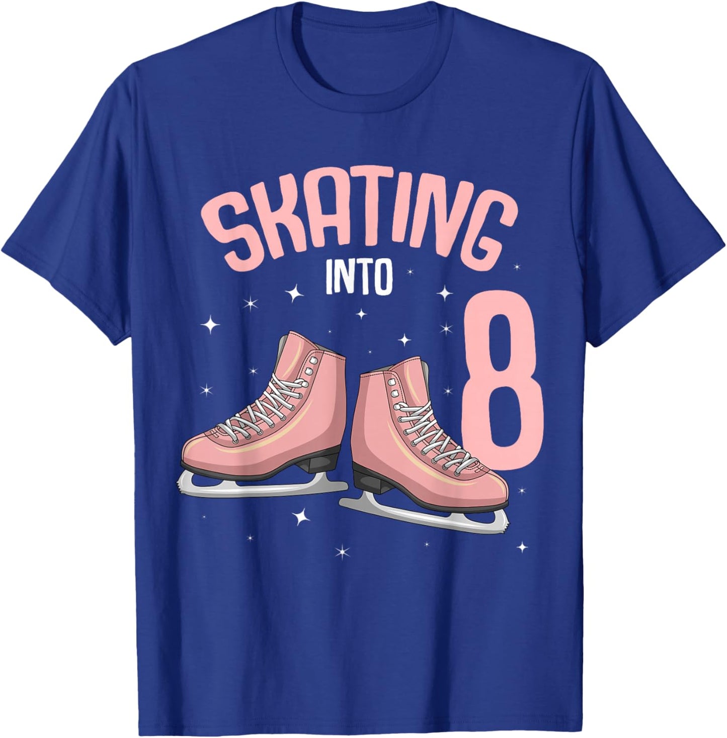 Ice Skating 8th Birthday Girl 8 Years T-Shirt - T-Shirt | Royal