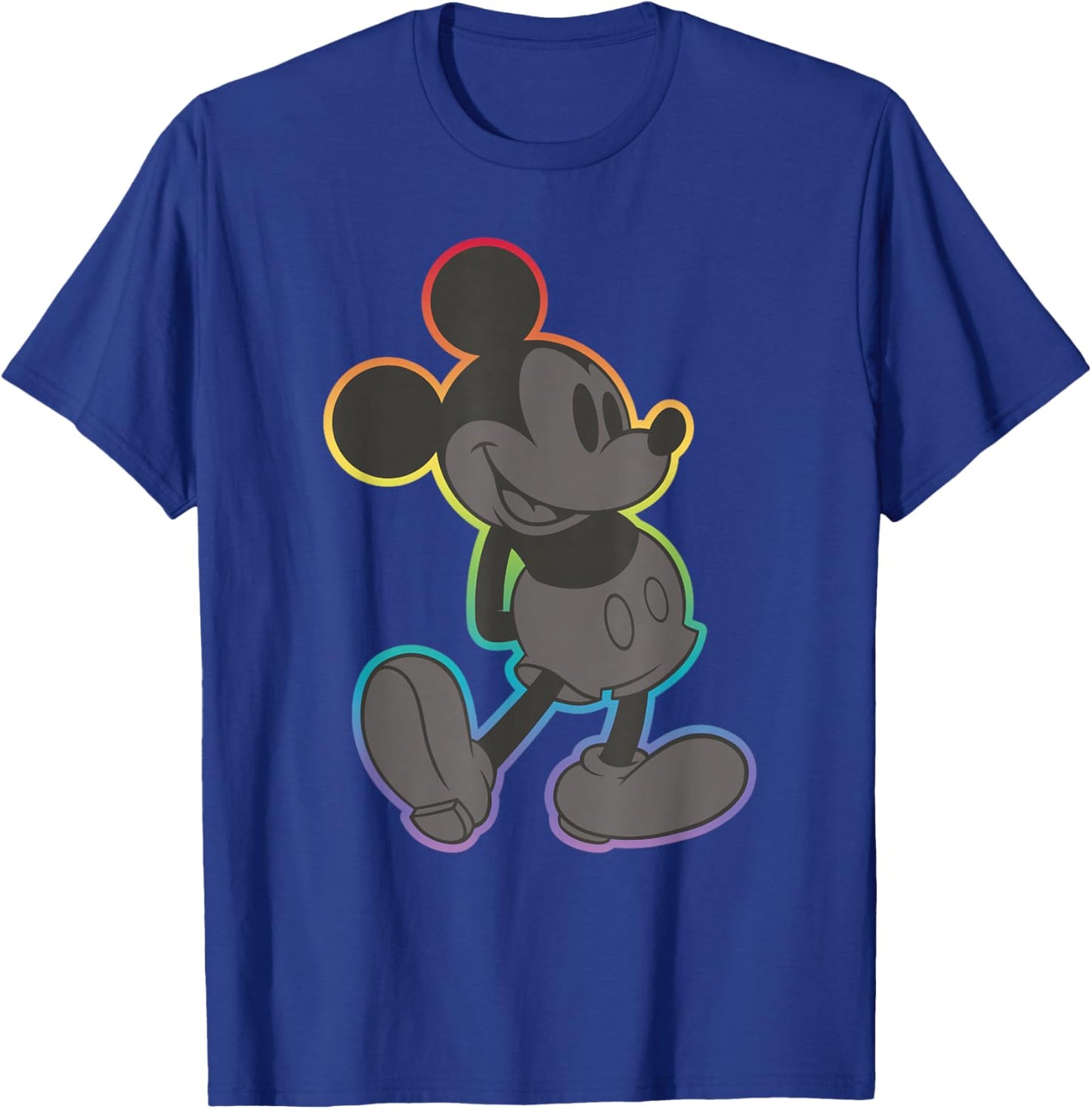 Disney Mickey and Friends Mickey Mouse Rainbow Outline T-Shirt - T-Shirt | Royal