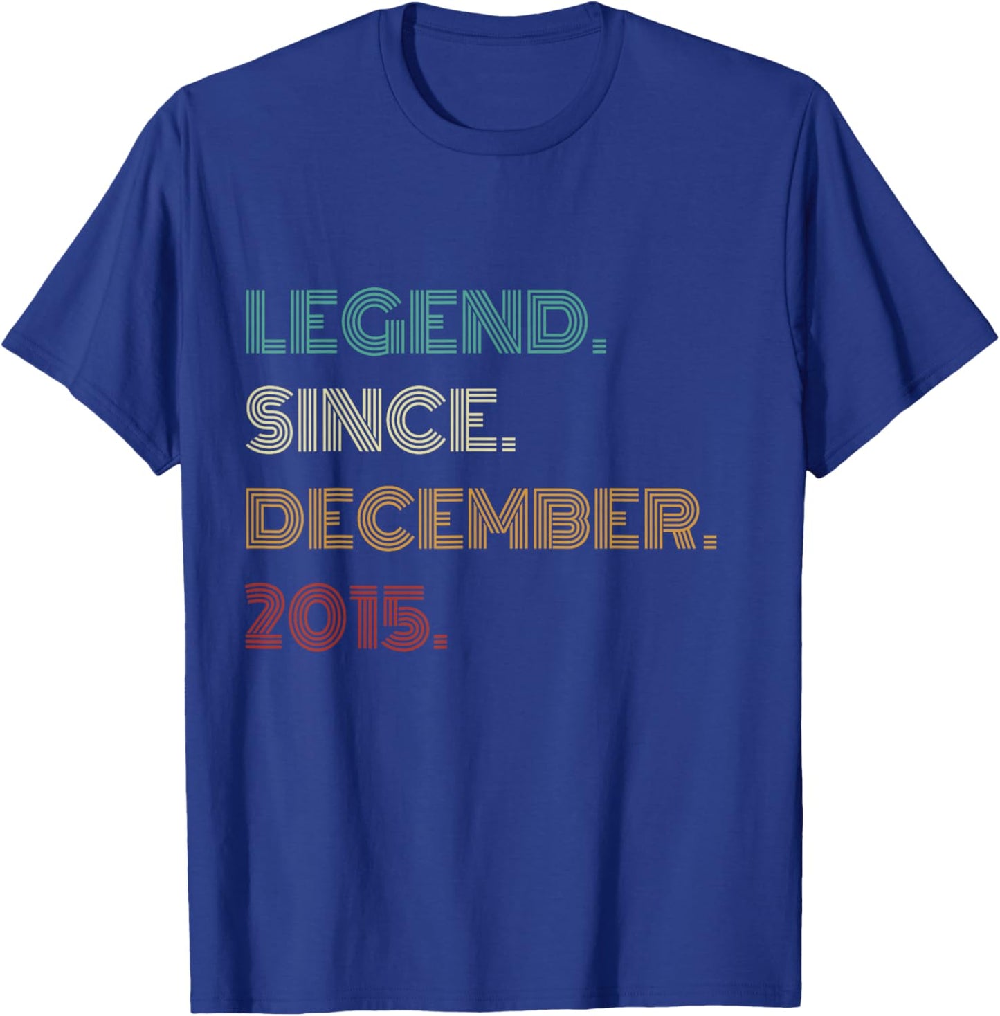10 Years Old Legend Since December 2015 10th Birthday T-Shirt - T-Shirt | Royal