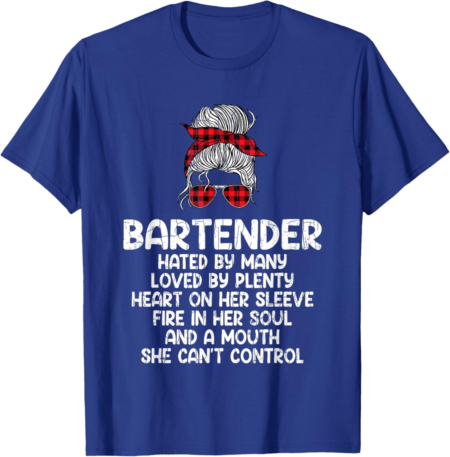 Bartender Hated Loved Funny Bartending Bar Drinks Graphic T-Shirt - T-Shirt | Royal