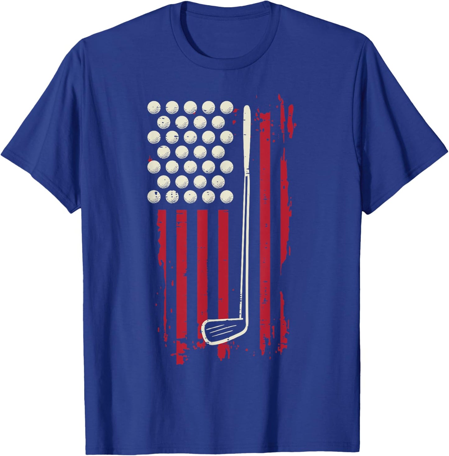 Golf American Flag USA Patriotic Men Women Kids T-Shirt - T-Shirt | Royal