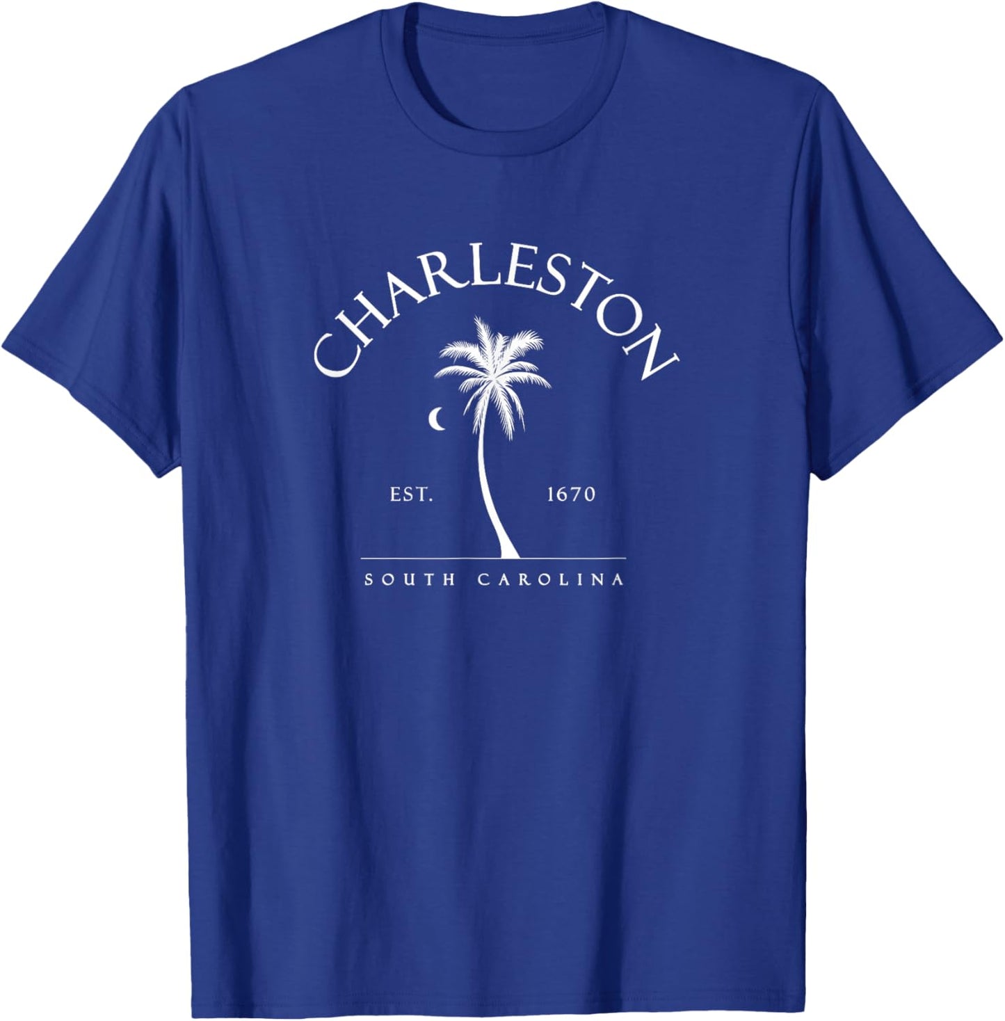 Charleston Palm Tree Swimming Scuba Novelty Gift SC T-Shirt - T-Shirt | Royal