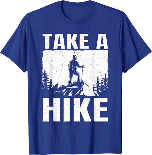 Cool Hiking Art Women Mountaineer Hike Outdoor Hiker T-Shirt - T-Shirt | Royal