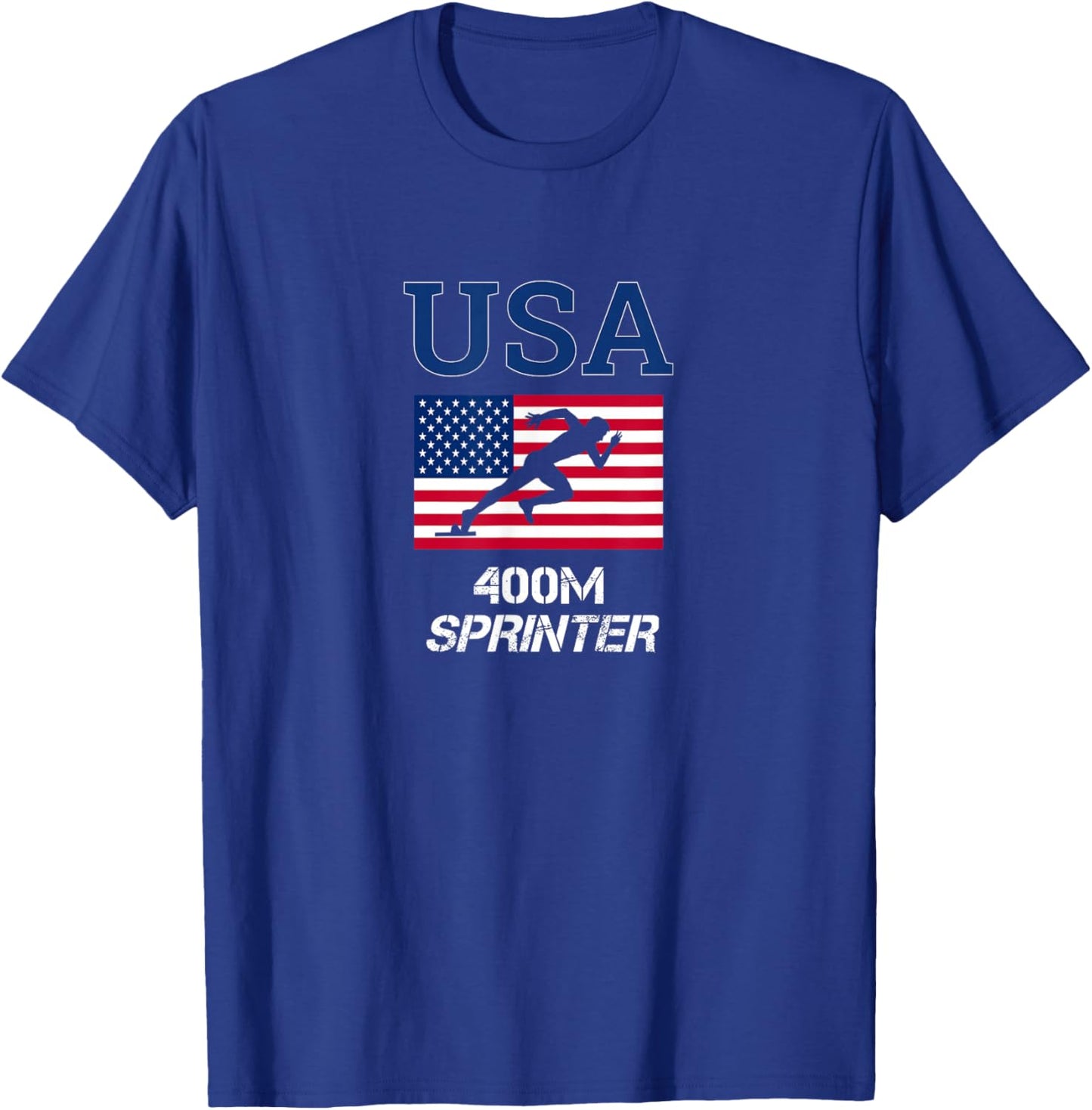 USA Team Sport Runner American Track and Field Sprinter 400m T-Shirt - T-Shirt | Royal