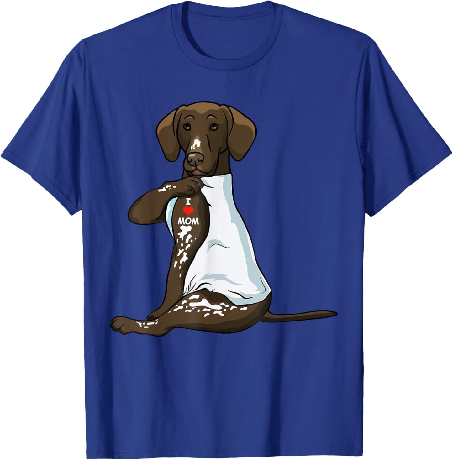 I Love Mom Tattoo German Shorthaired Pointer Mom Dog Women T-Shirt - T-Shirt | Royal