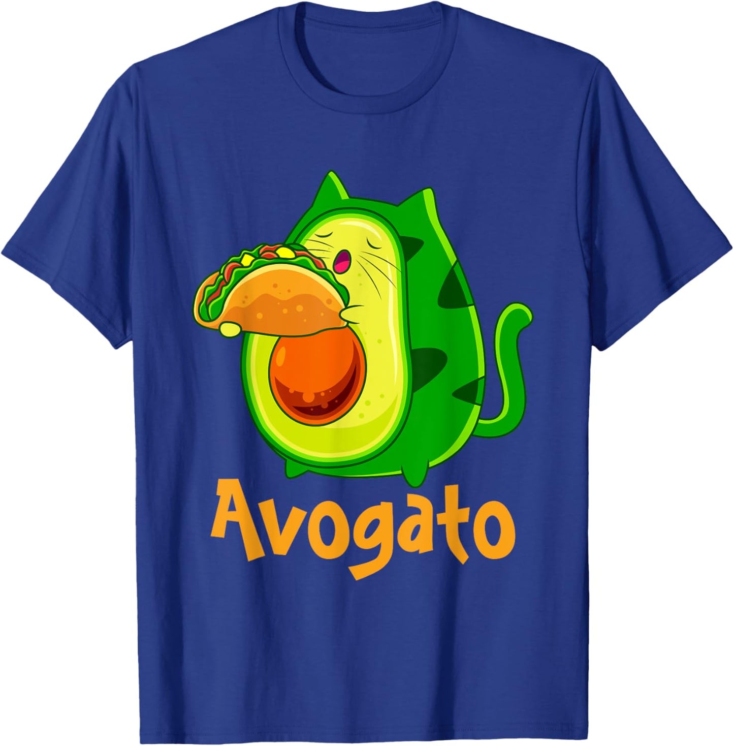 Avogato Avocato Cats Avocado with Taco Vegan Kitten T-Shirt - T-Shirt | Royal