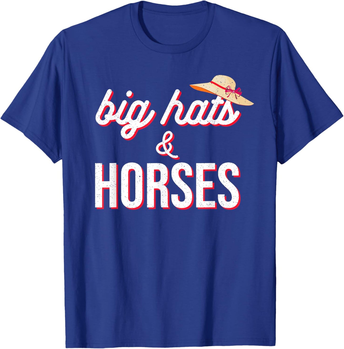 Funny Horse Racing Fascinators Big Hats And Horses KY Derby T-Shirt - T-Shirt | Royal