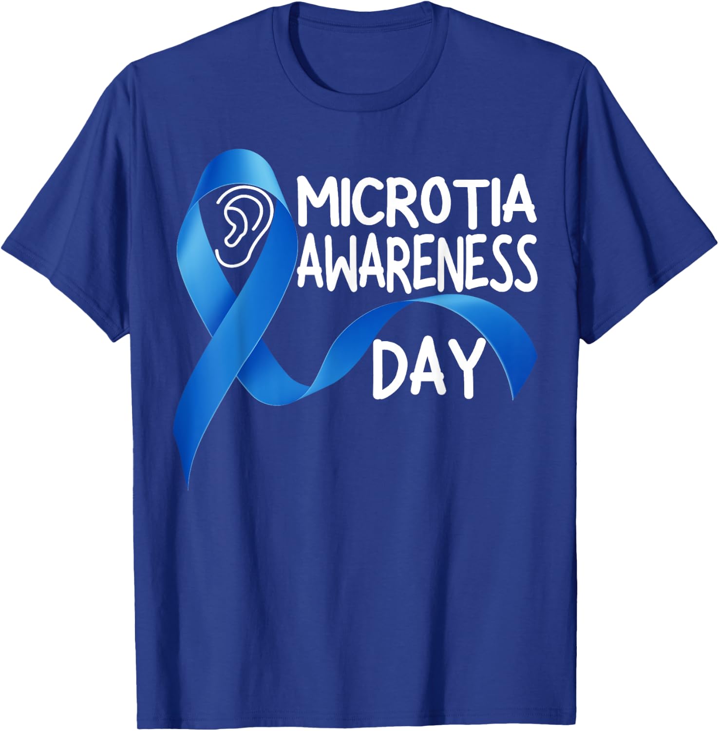 Microtia National Awareness Day Ribbon and Ear T-Shirt - T-Shirt | Royal