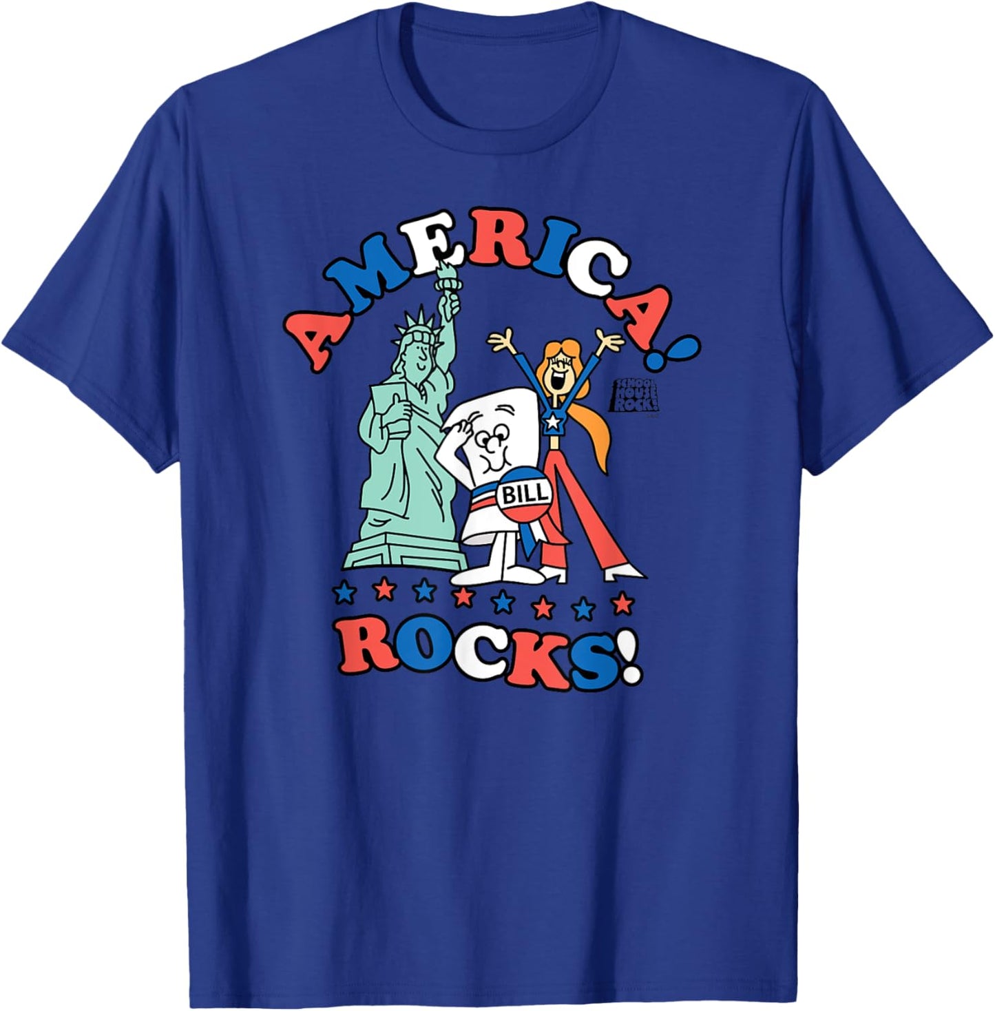 Schoolhouse Rock America Rocks Flag T-Shirt - T-Shirt | Royal