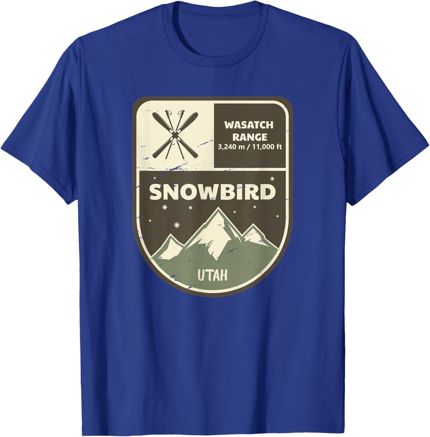 Snowbird Wasatch Range Utah Vintage T-Shirt - T-Shirt | Royal