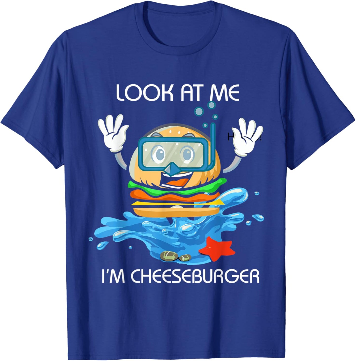 Cheeseburger - French Fry & Hamburger Lovers Food - Swimming T-Shirt - T-Shirt | Royal