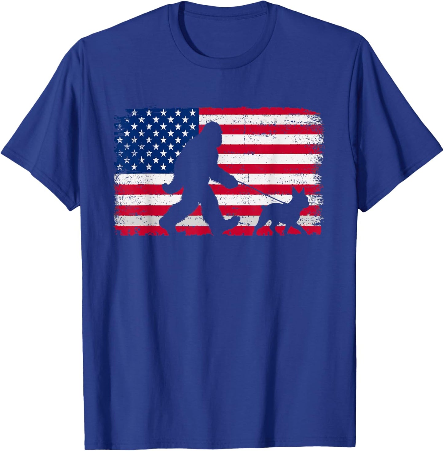 Retro Boston Terrier 4th of July US American Flag Patriotic Kids Men T-Shirt - T-Shirt | Royal