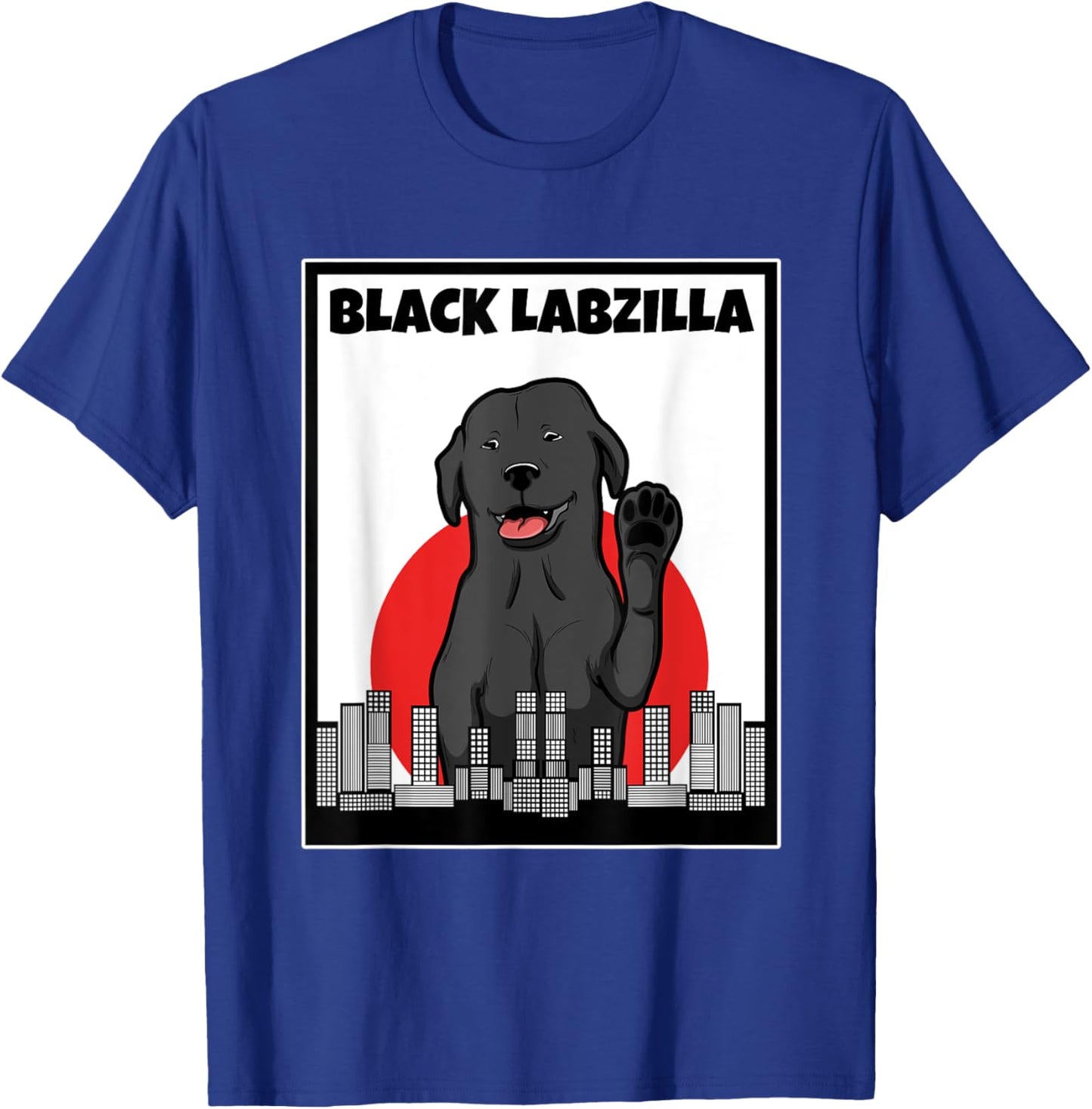 Black labzilla | Funny Lab Labrador Retriever Dogs Trendy T-Shirt - T-Shirt | Royal