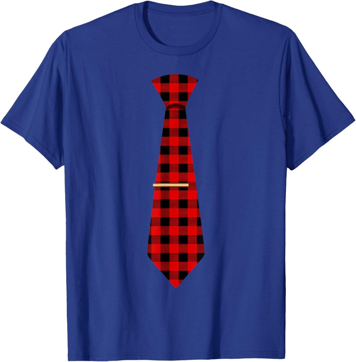 Red Buffalo Plaid Neck Tie Matching Christmas Costume 2021 T-Shirt - T-Shirt | Royal
