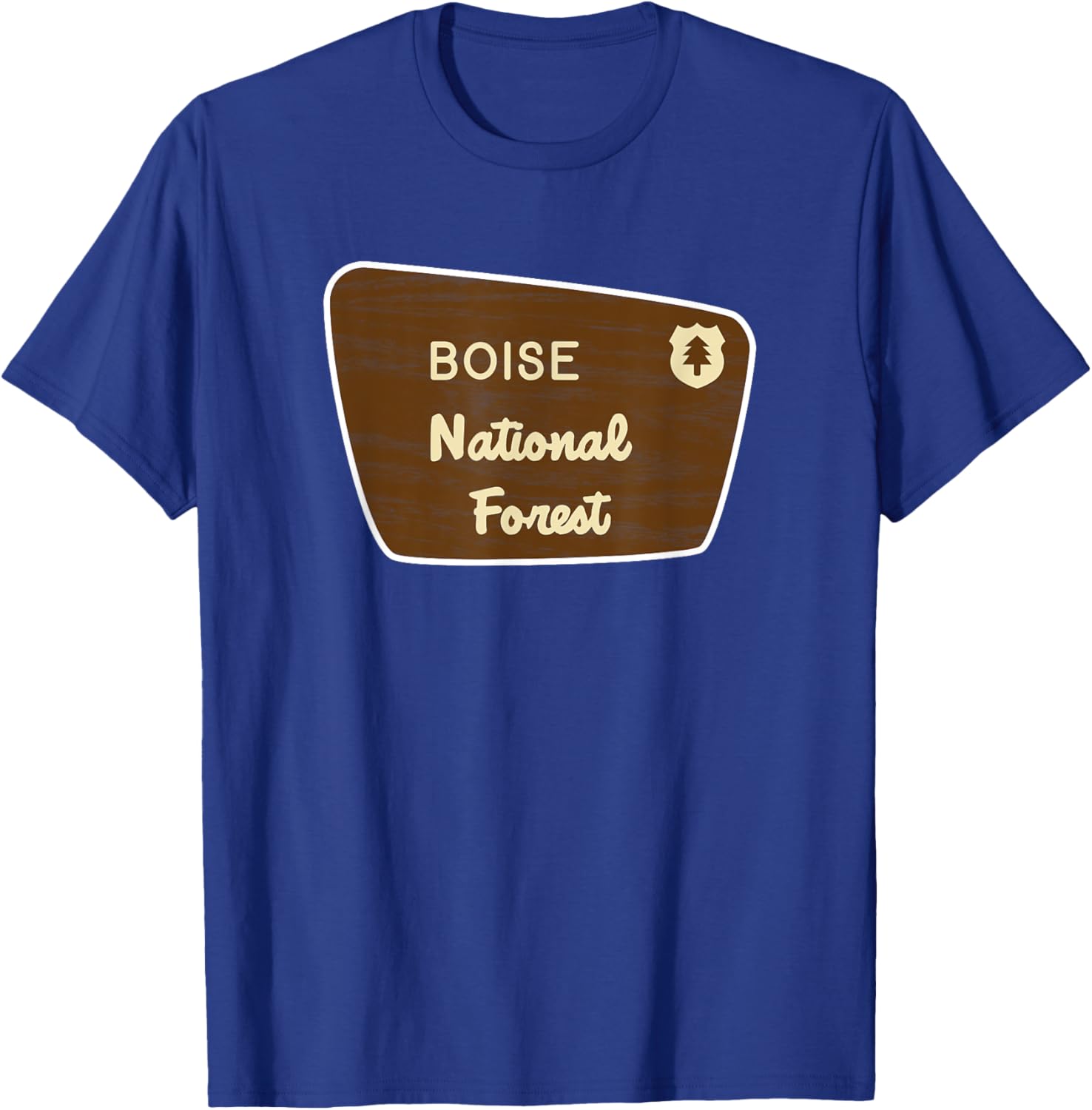 Boise National Forest Sign Retro T-Shirt - T-Shirt | Royal