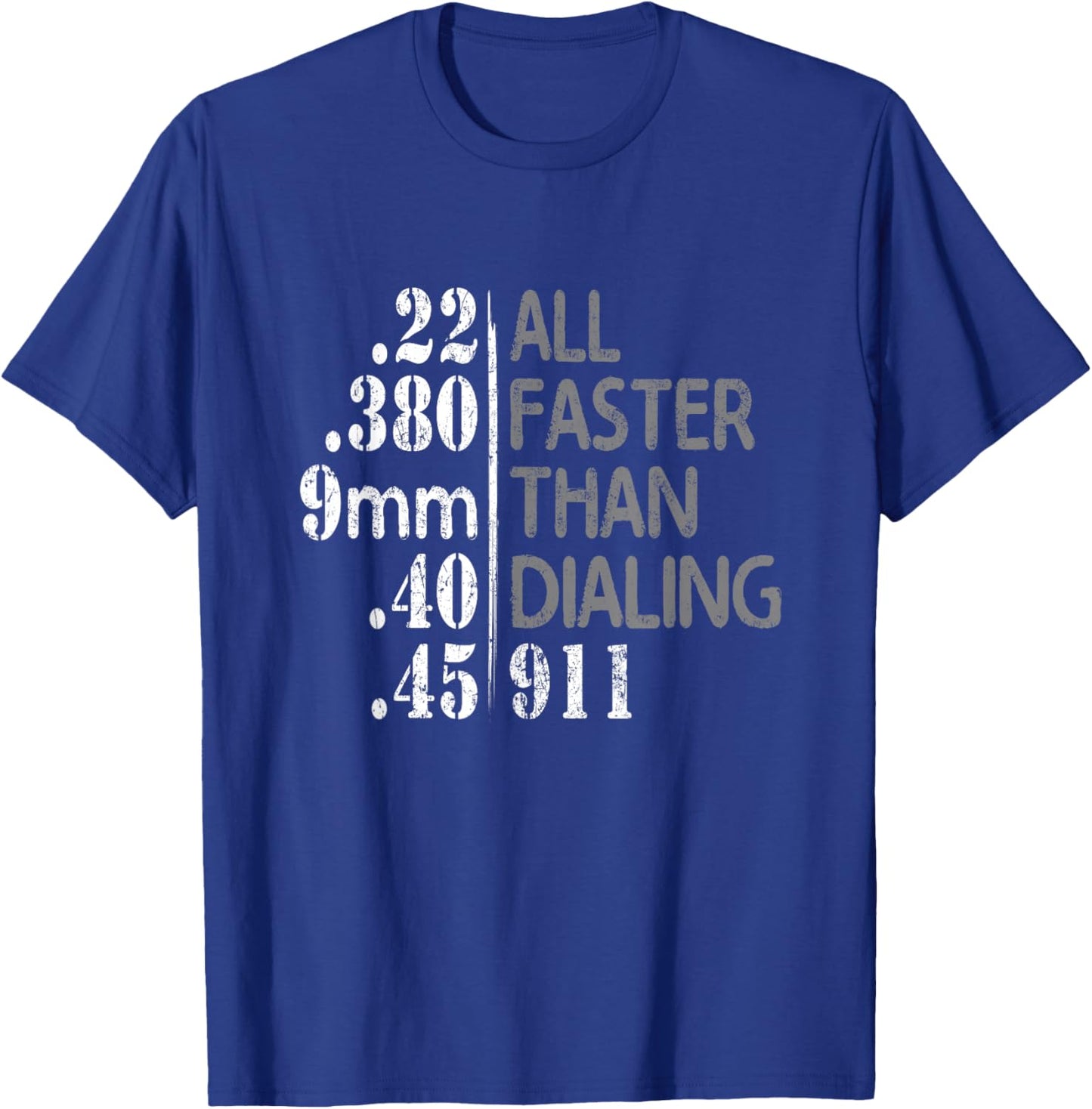 Shooter Cannon Rifle Bullet All faster than dialing 911 T-Shirt - T-Shirt | Royal
