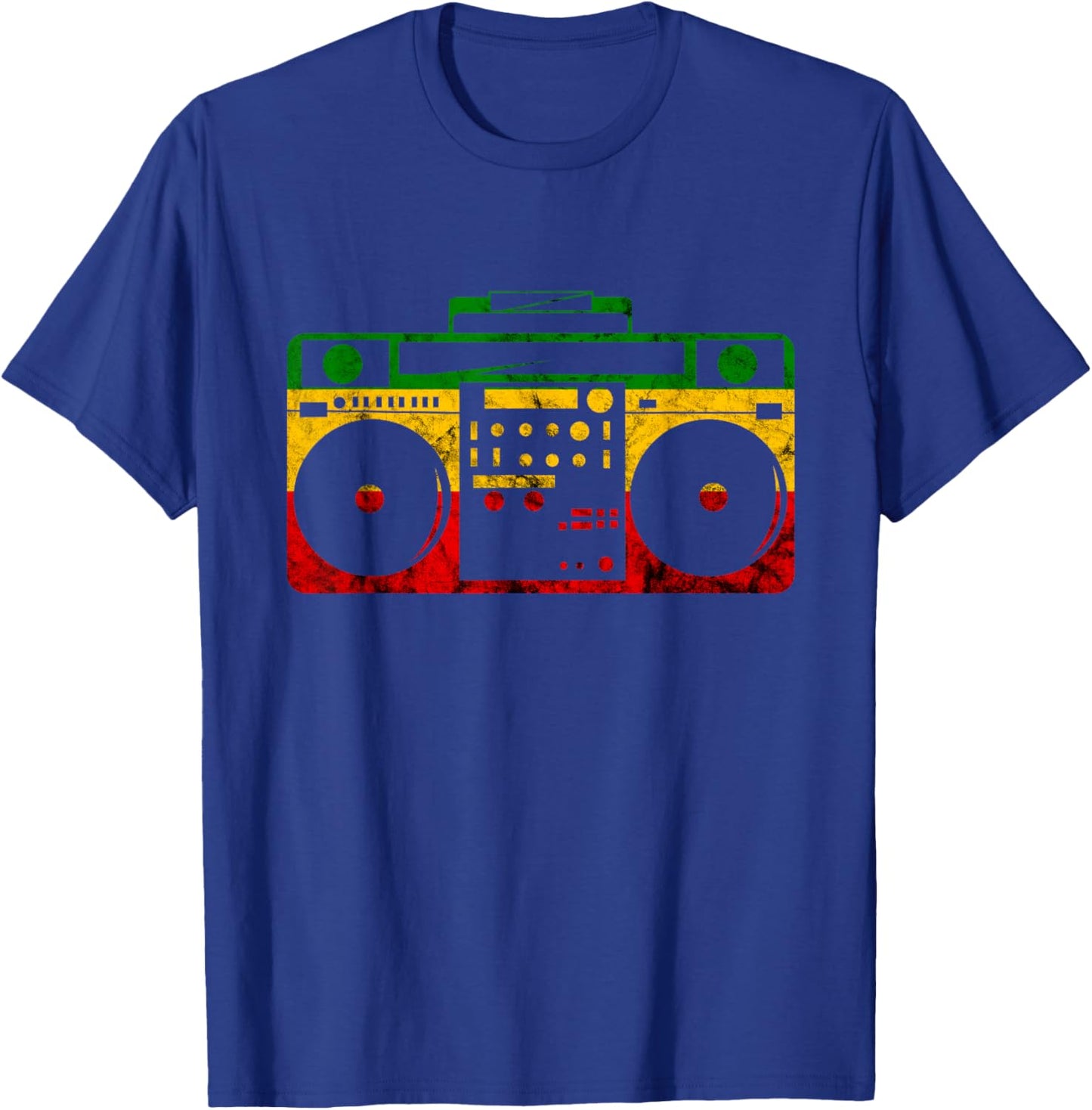 Rastafari Boombox Reggae Music Box Hippie Reggae Music T-Shirt - T-Shirt | Royal