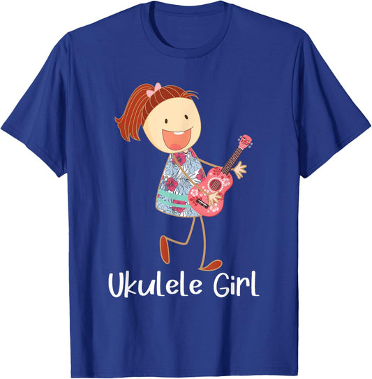 Ukulele Girl - Ukulelist Guitarist Music Lover T-Shirt - T-Shirt | Royal