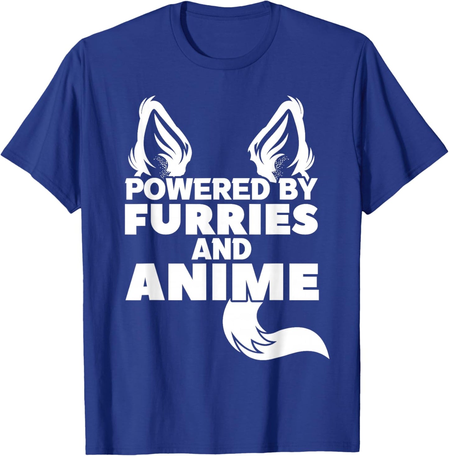 Powered by Furries and Anime Furry T-Shirt - T-Shirt | Royal