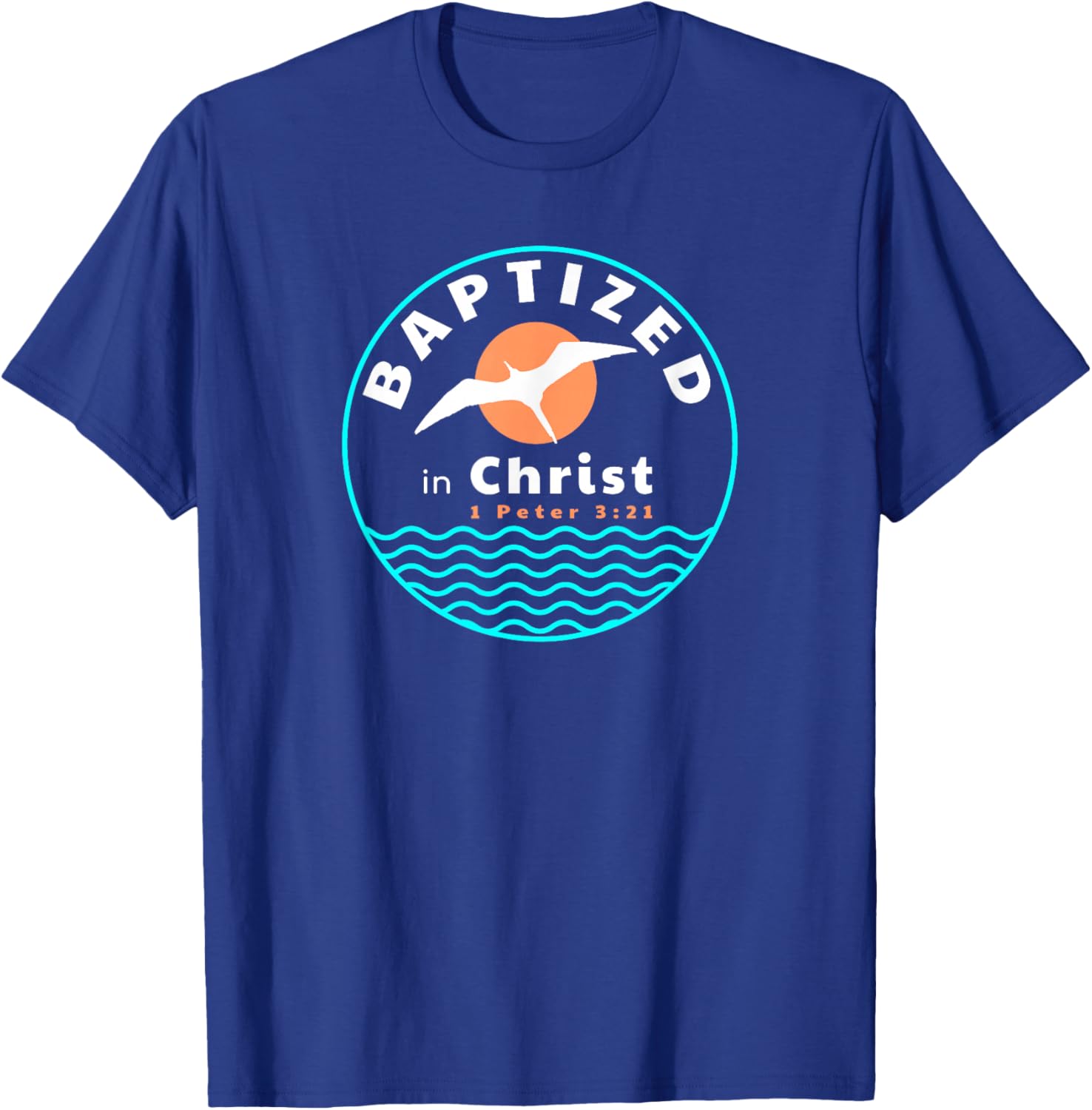 TourisTeez for Water Baptismal Christ Jesus Baptized in Christ Christian Adult, Women, Men, Kids Baptism ,Black,Small T-Shirt - T-Shirt | Royal