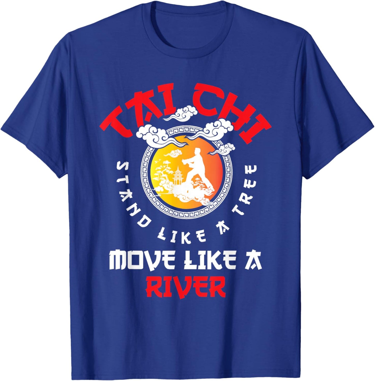 Tai Chi Stand Like A Tree - Mind Body Spiritual Meditation T-Shirt - T-Shirt | Royal