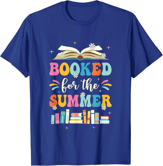 Booked For The Summer Reading Librarian Last Day Of School T-Shirt - T-Shirt | Royal