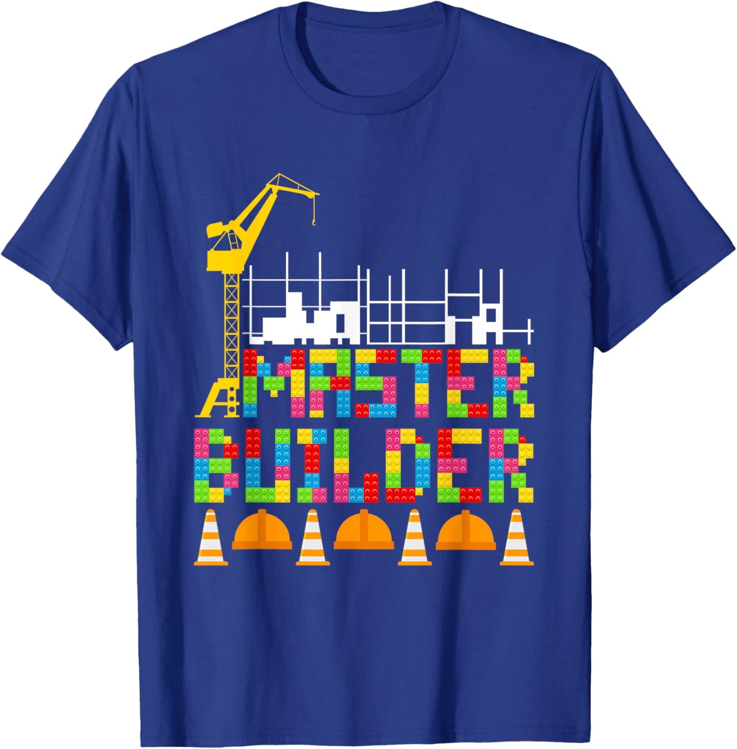 Master Builder Building Blocks Engineer Bricks Construction T-Shirt - T-Shirt | Royal
