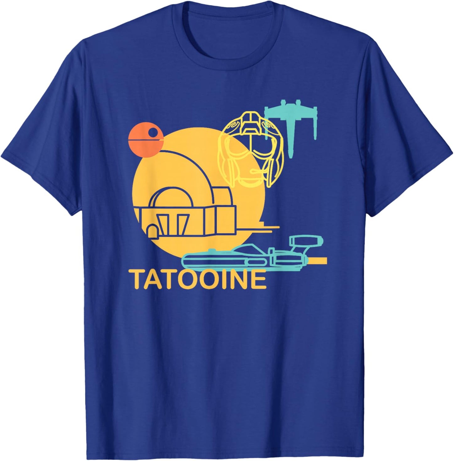 Star Wars A New Hope Tatooine Drawing T-Shirt - T-Shirt | Royal