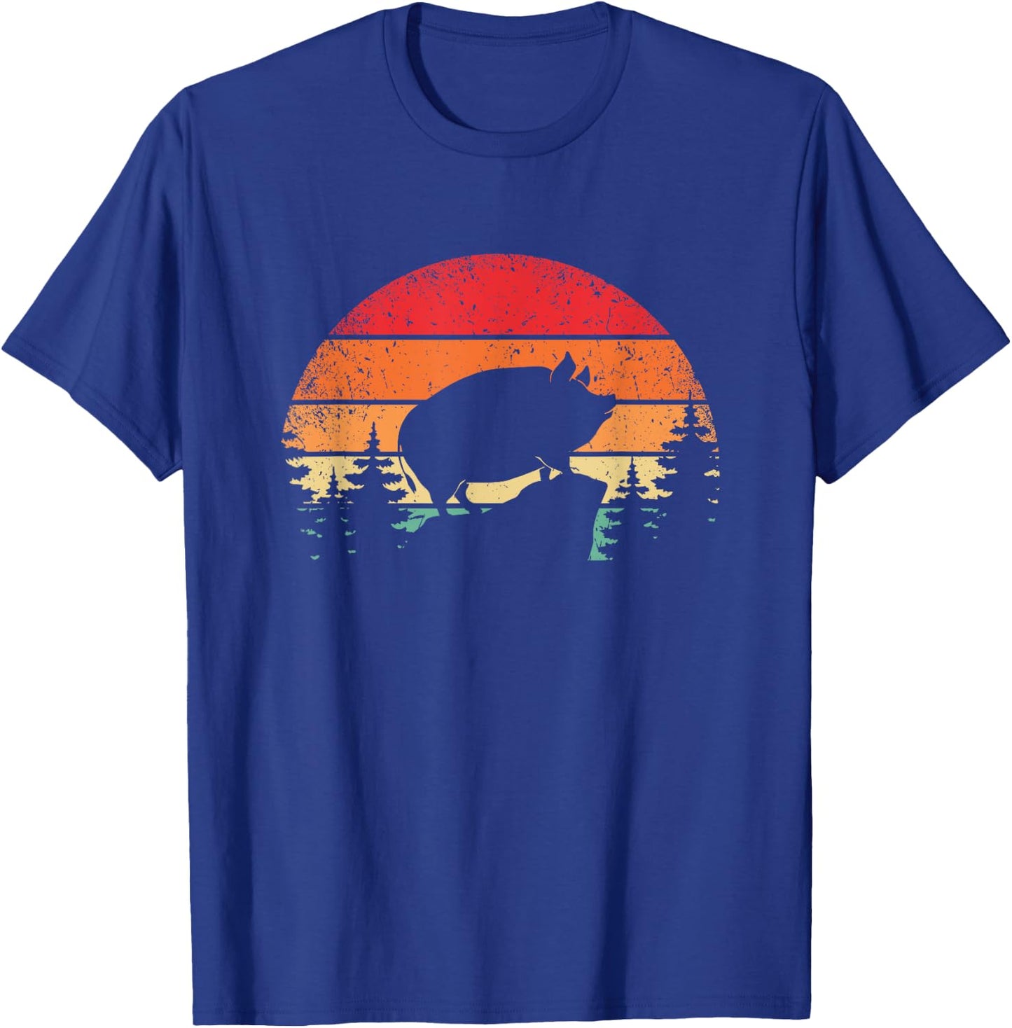 Retro pig pot belly pig T-Shirt - T-Shirt | Royal