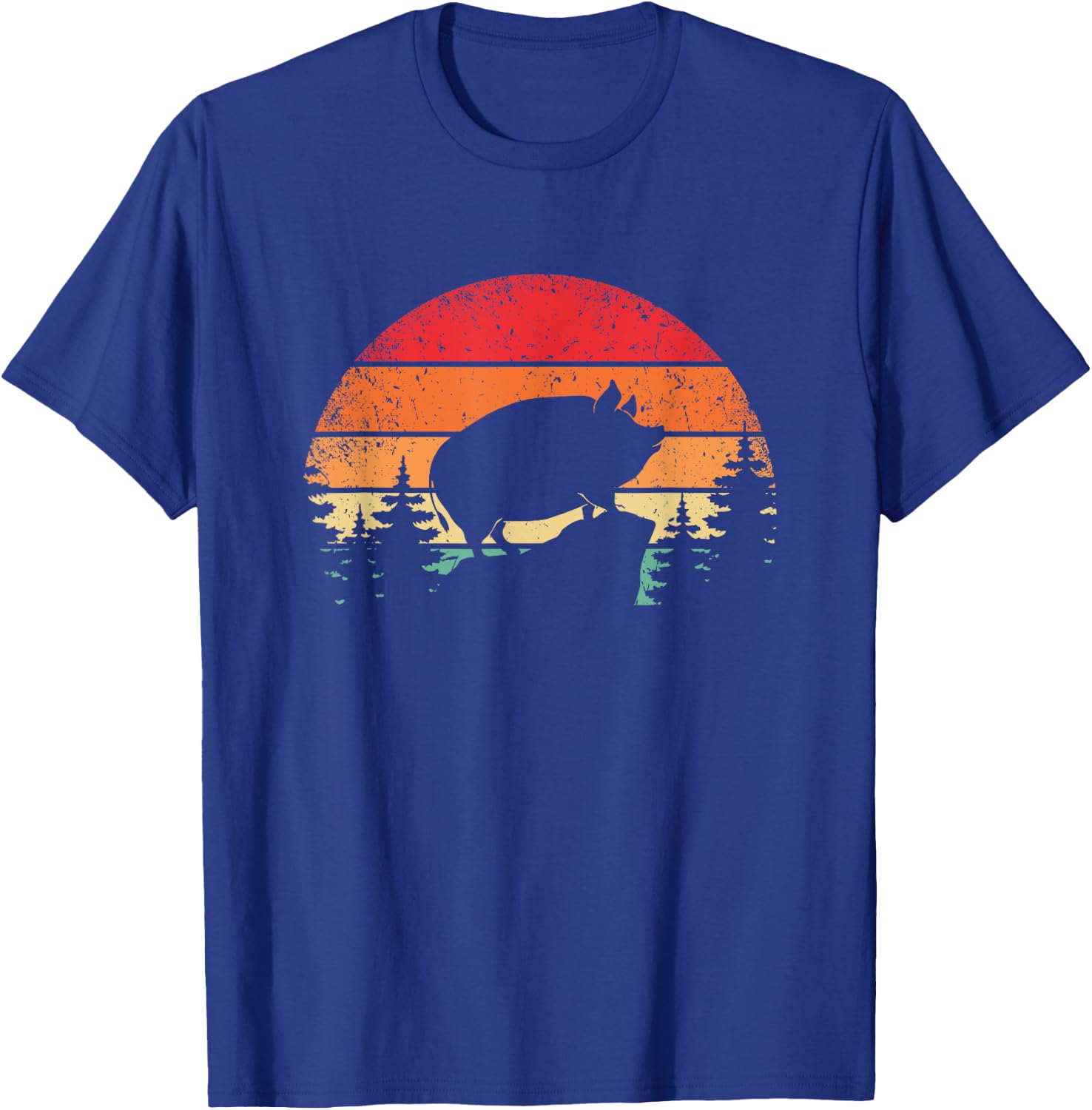 Retro pig pot belly pig T-Shirt - T-Shirt | Royal