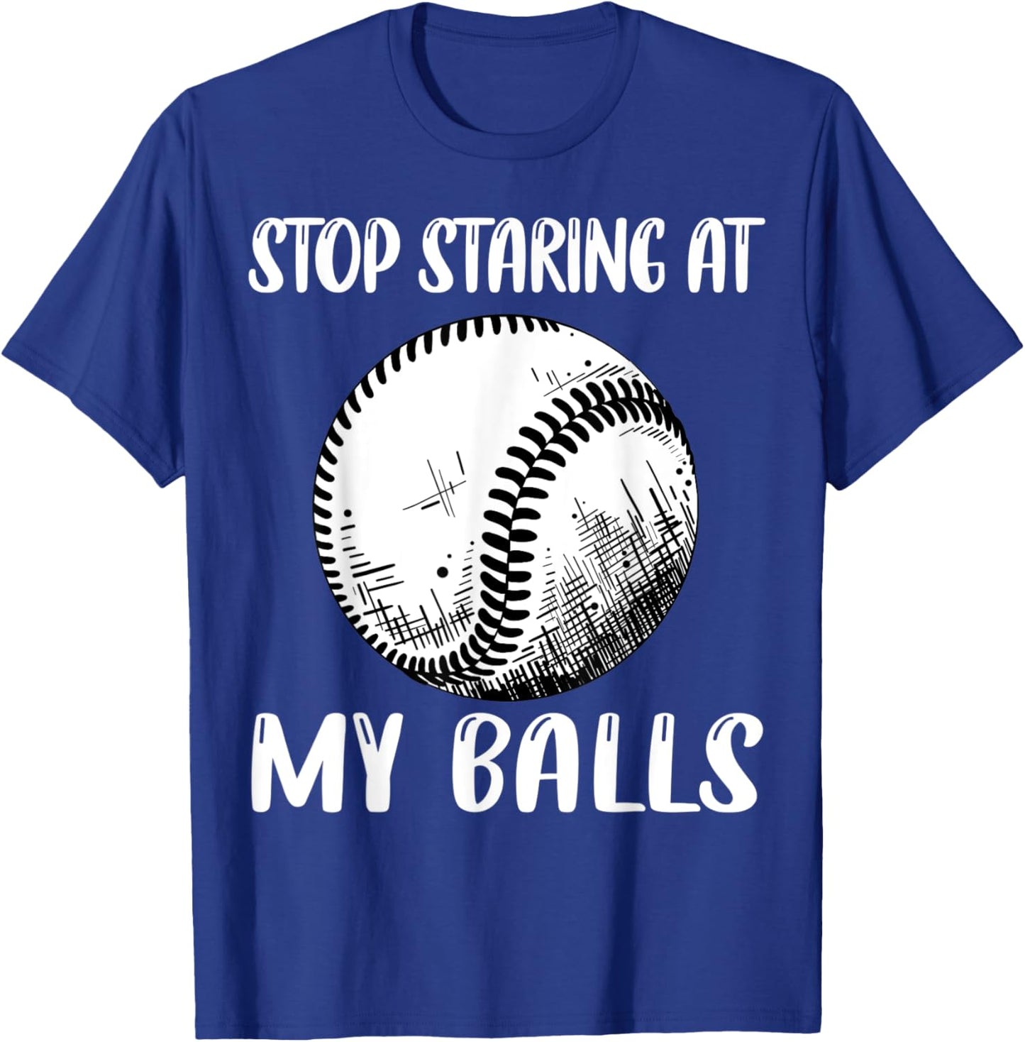 Funny Double Meaning Pun, Dad Sarcastic Adult Baseball Balls T-Shirt - T-Shirt | Royal