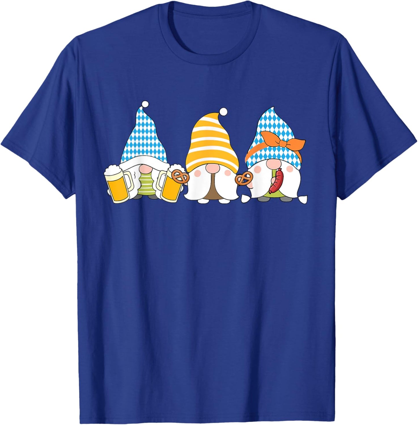 Gnomes Eating Oktoberfest Prfetzel Sausage Bratwurst German T-Shirt - T-Shirt | Royal